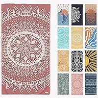 Vista 8 de FESHKA Toalla de Playa Turca Sin Arena (37 x 67 pulgadas) Toalla de Baño de Secado Rápido, Manta de Playa de Gran Tamaño, Ligera para Viajes - Hecha