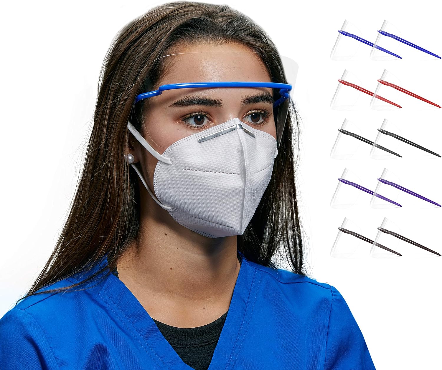 10 Eye Shields by ICU Health - Disposable Safety Protection Glasses, Anti-Fog in 5 Colors
