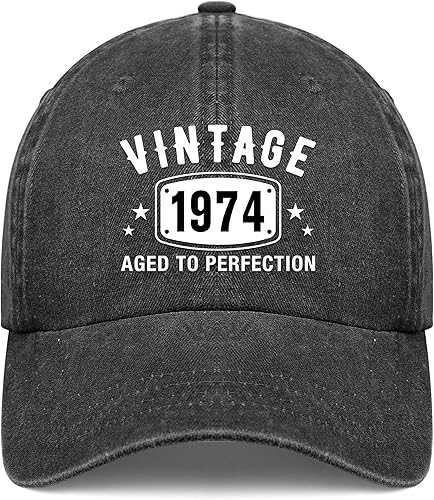 Regalos de cumpleaños número 50 para hombres y mujeres, bordado vintage 1974, sombrero de 50 años