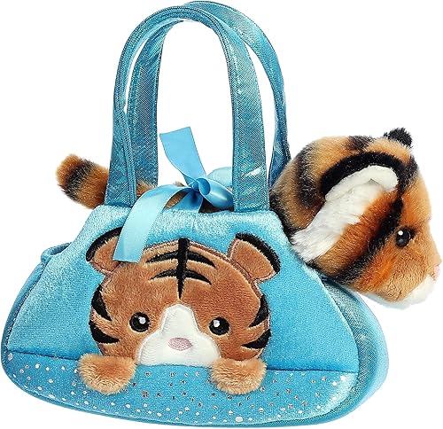 Aurora® Fashion Fancy Pals™ Peek-A-Boo Tiger™ - Animal de peluche - Compañeros sobre la marcha - Accesorios elegantes - Naranja 7 pulgadas