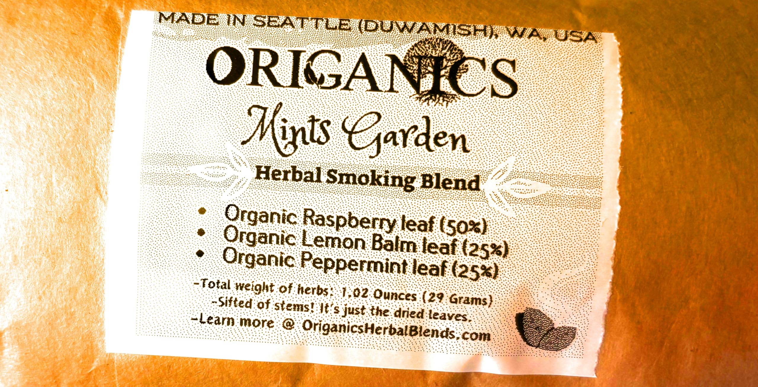 Mints Garden (1.02oz/29g, Loose-Leaf) Herbal Smoke Blend | 58 Servings