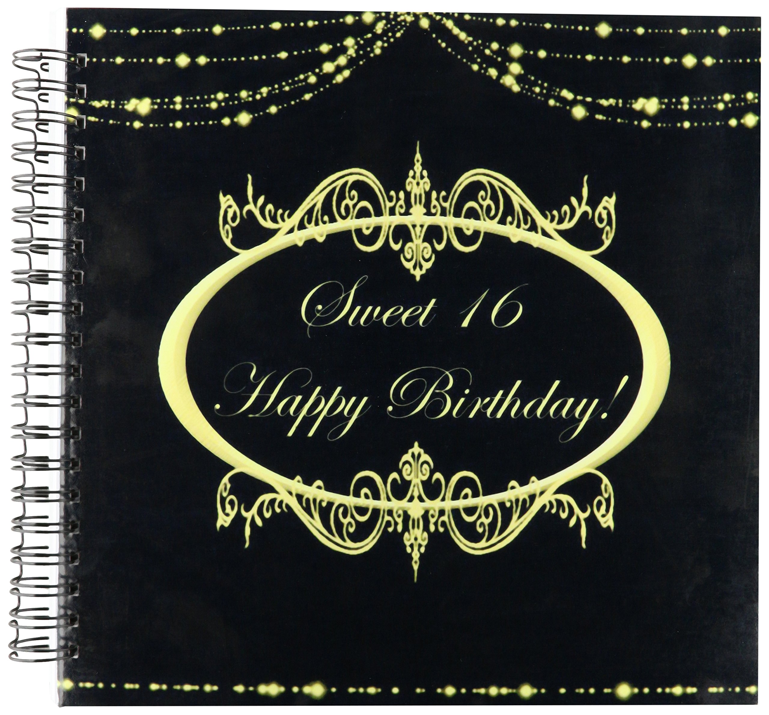(12x12 memory book) - Edmond Hogge Jr Birthdays - Black and Gold Sweet 16 Happy Birthday - Drawing Book