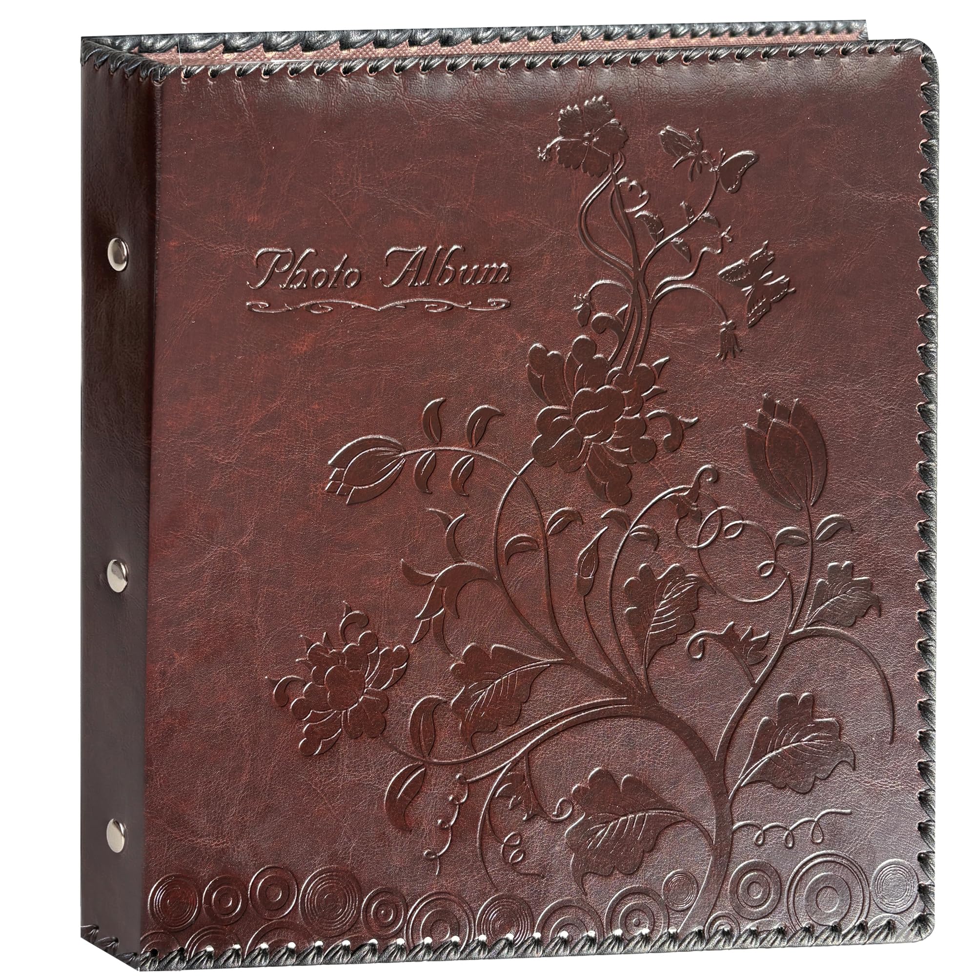 Album photo, album familial autocollant, couverture en cuir, peut contenir des photos de 7,6 x 12,7 cm, 10,2 x 15,2 cm, 12,7 x 17,8 cm, 15,2 x 20,3 cm, 2