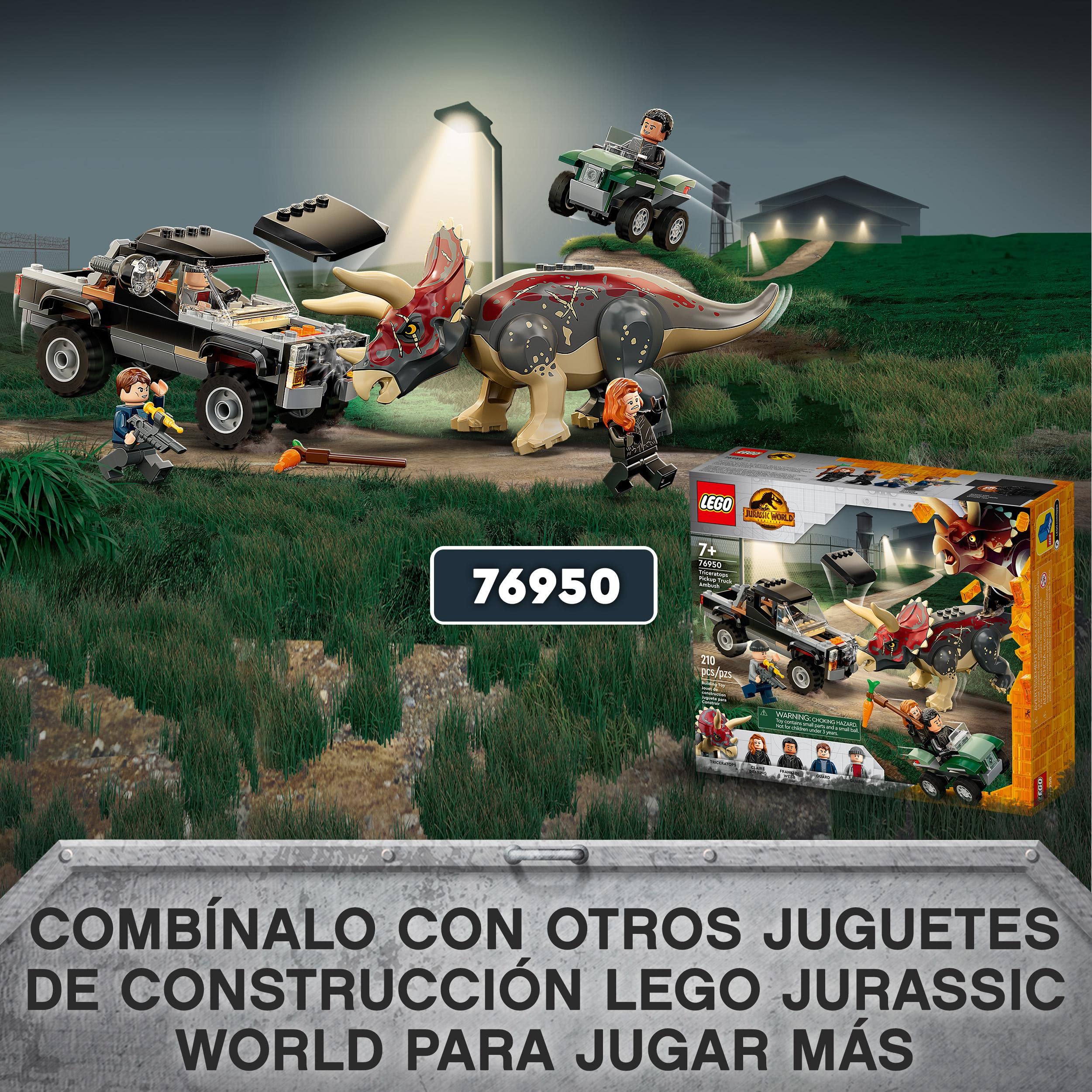 LEGO 76951 Jurassic World Transporte del Pyrorraptor y el Dilofosaurio, Dinosaurios Juguetes, Figuras de Animales y Minifiguras de la Película 2022, Dino, Coche Todoterreno para Niños y Niñas de 7+