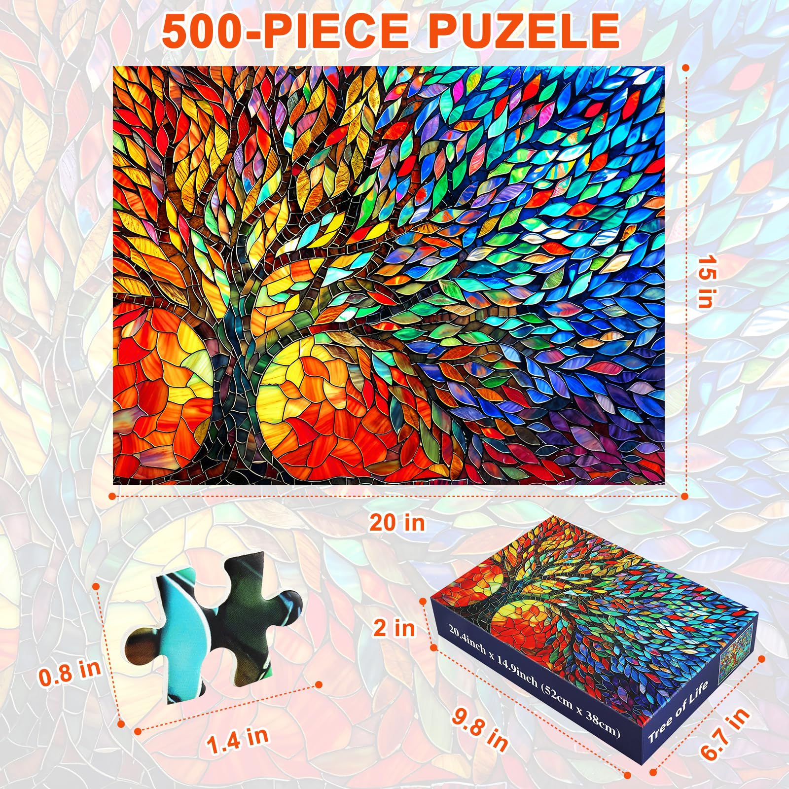 Amazon.com: Tree of Life 500 Piece Puzzles for Adults Mosaic