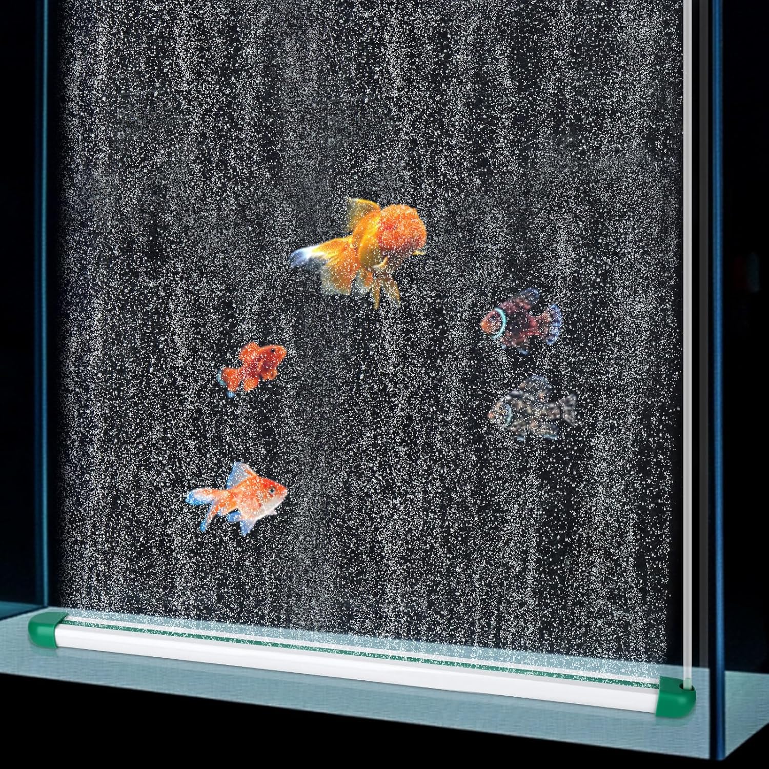 hygger 27.5Inch Aquarium Bubble Bar, Double Row Fine Mist Air Bubble Curtain Wall, Quiet Dissolved Oxygen Diffuser Air Stone, Self-Sinking Design Fish Tank Bubbler for Freshwater Saltwater Hydroponics