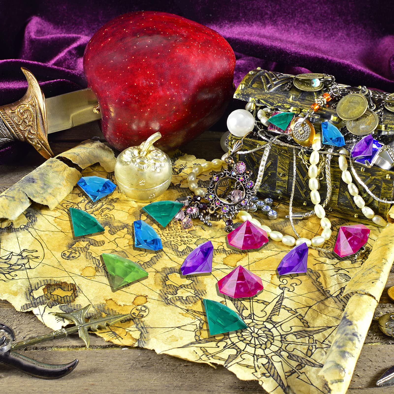 Amazon.co.jp: HappyFiller 25個 パープルクリスタル 宝物 宝石