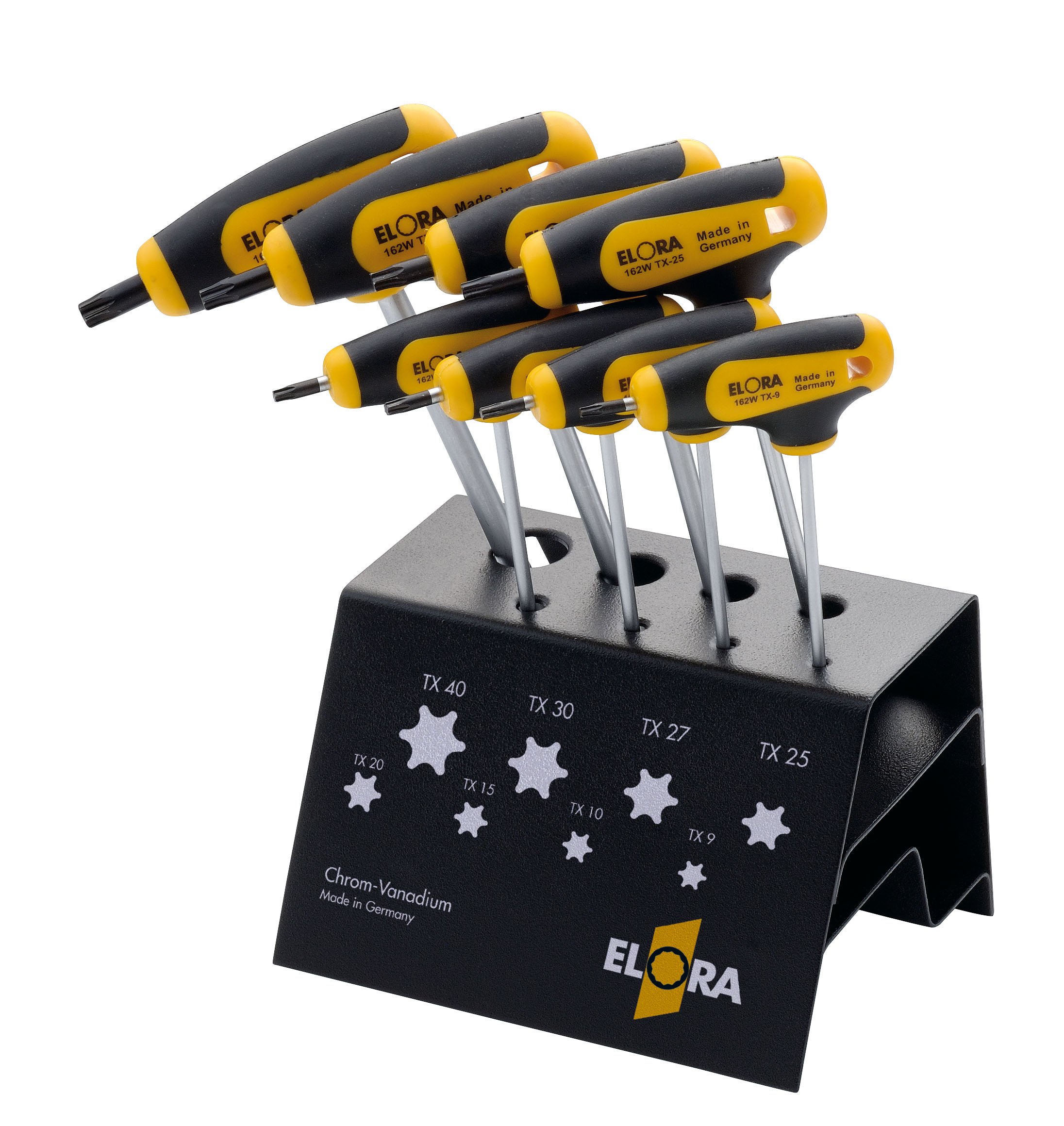 ELORA 162600801000 zestaw kluczy TORX-Hexagon 162-SWTX z uchwytem w kształcie litery T 8 szt.