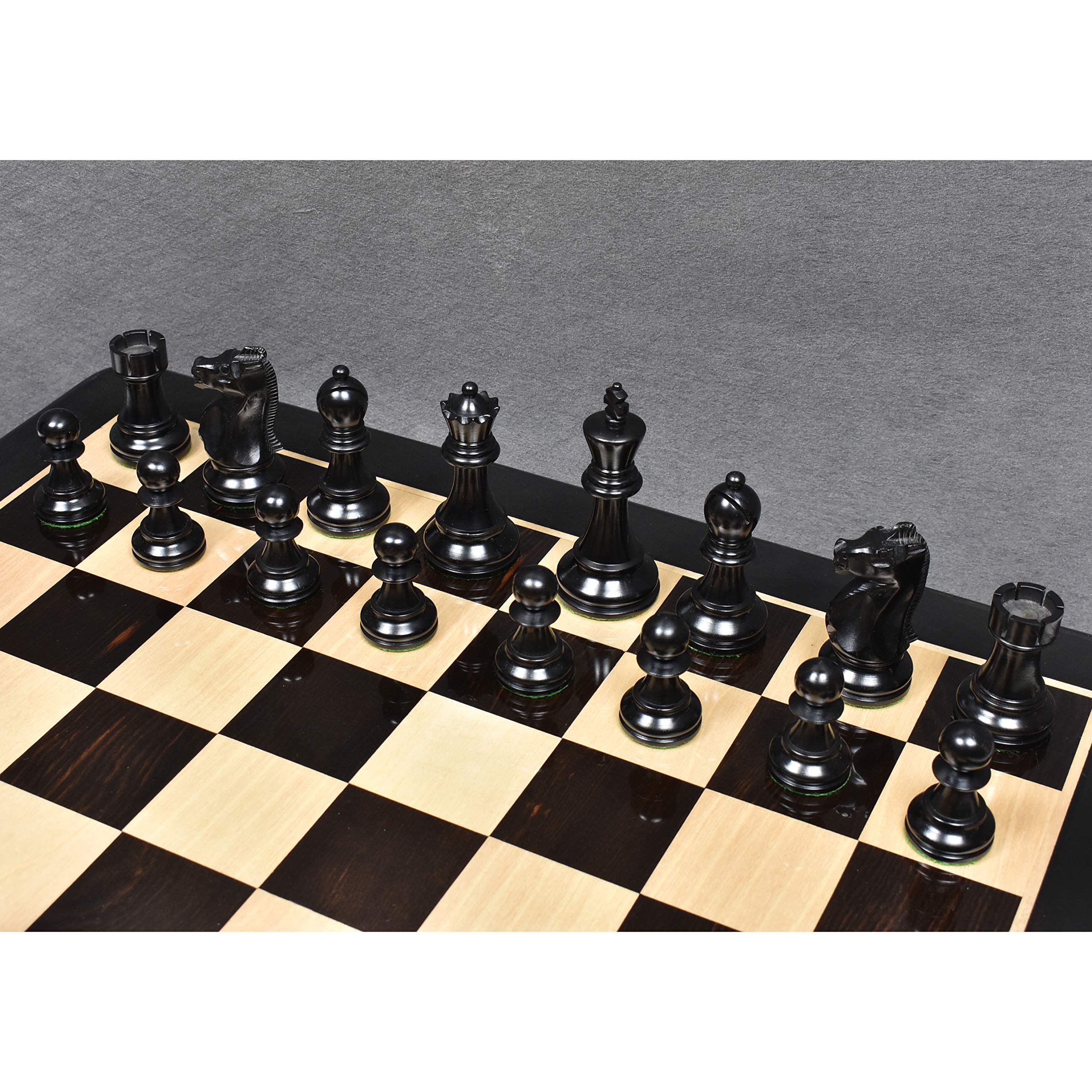 RoyalChessMall - 1972 Championship Fischer Spassky Schachfiguren-Set - doppelt gewichteter ebonisierter Buchsbaum & Buchsbaum