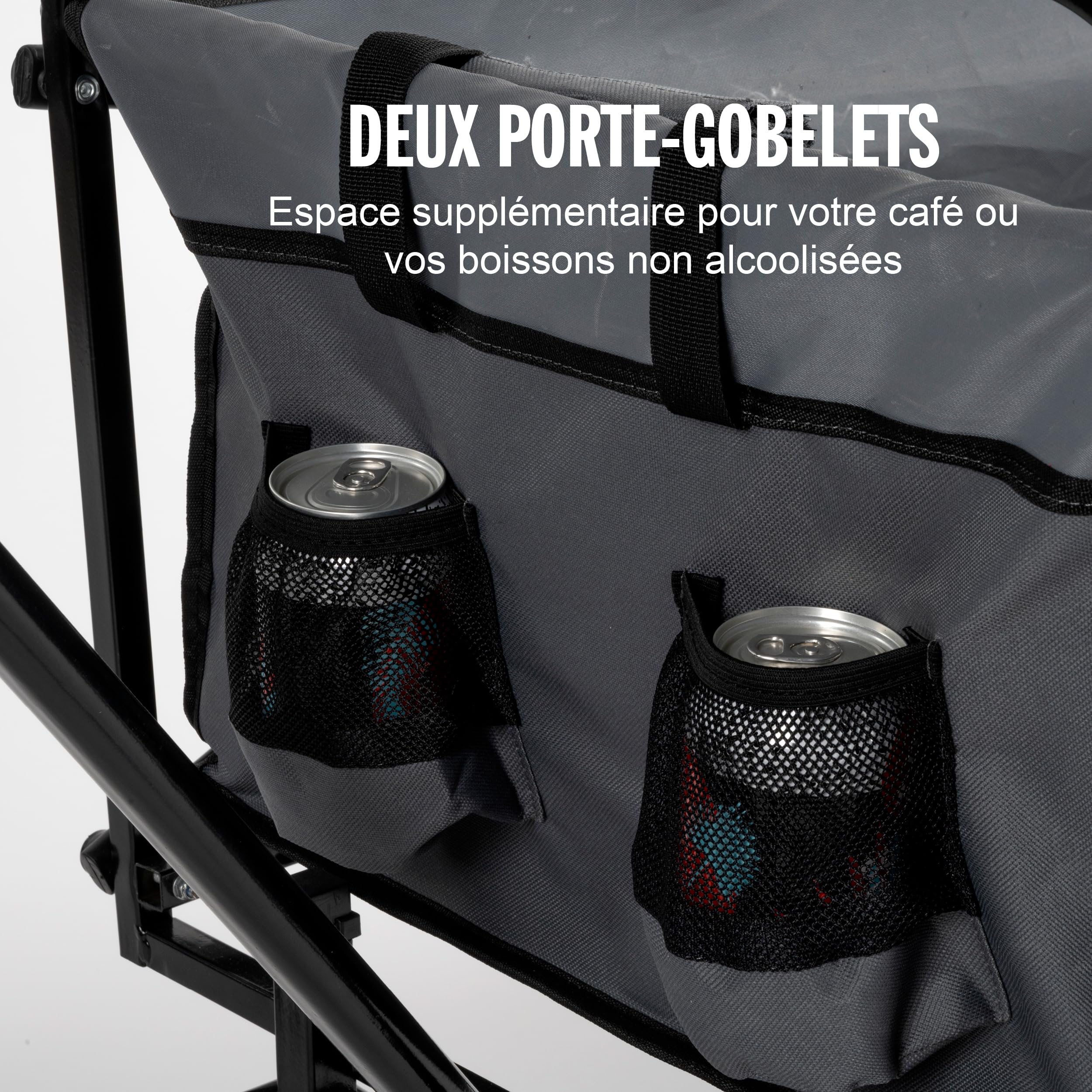 Chariot de Plage Pliable - Pliable jusqu'à 70kg - pour Camping et Festivals - Tout Terrain Réglable en Hauteur - 82 x 52 x 63 cm - Noir