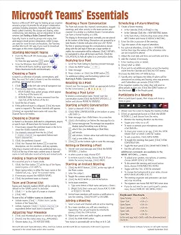 Teams for Microsoft 365 Quick Reference Guide Cheat Sheet of Instructions, Tips & Shortcuts - Laminated Card