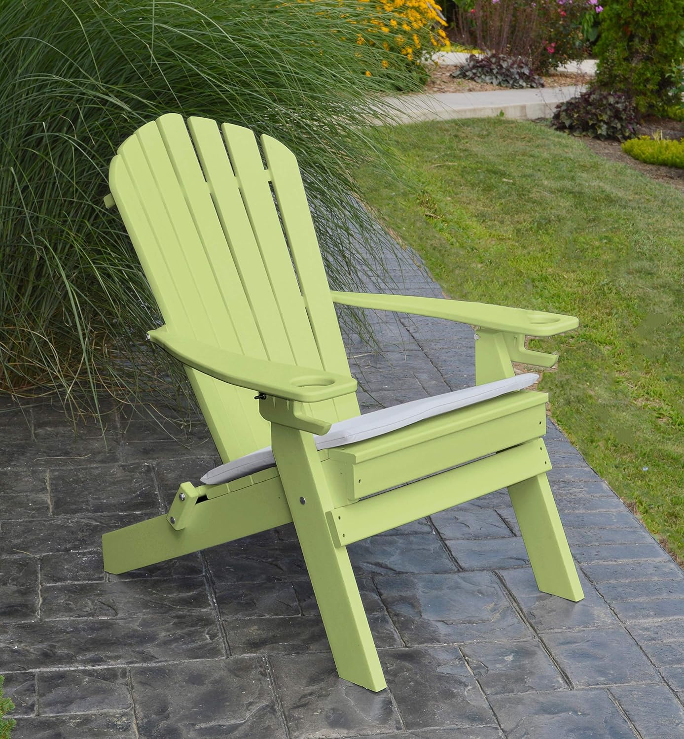 POLYWOOD Adirondack Chair Folding2 Two Cup Holders