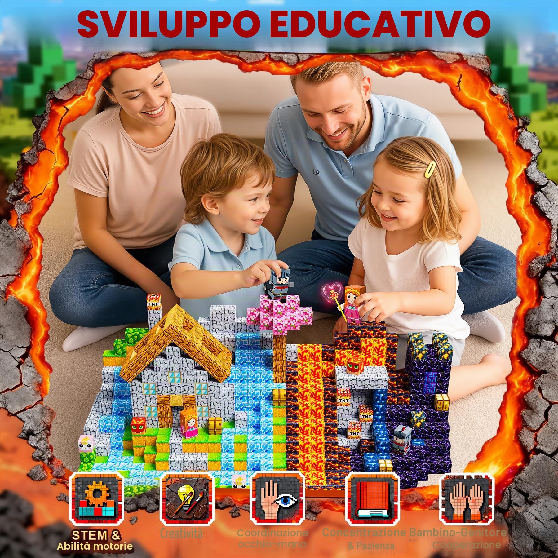 COOLJOYA Costruzioni Magnetiche per Bambini,300 Pezzi Costruzioni Magnetiche Giocattoli Sensoriali STEM Giocattoli da Costruzione 3 4 5 6 7 8 9 10 Anni Tutte Le Stagioni Magnetic