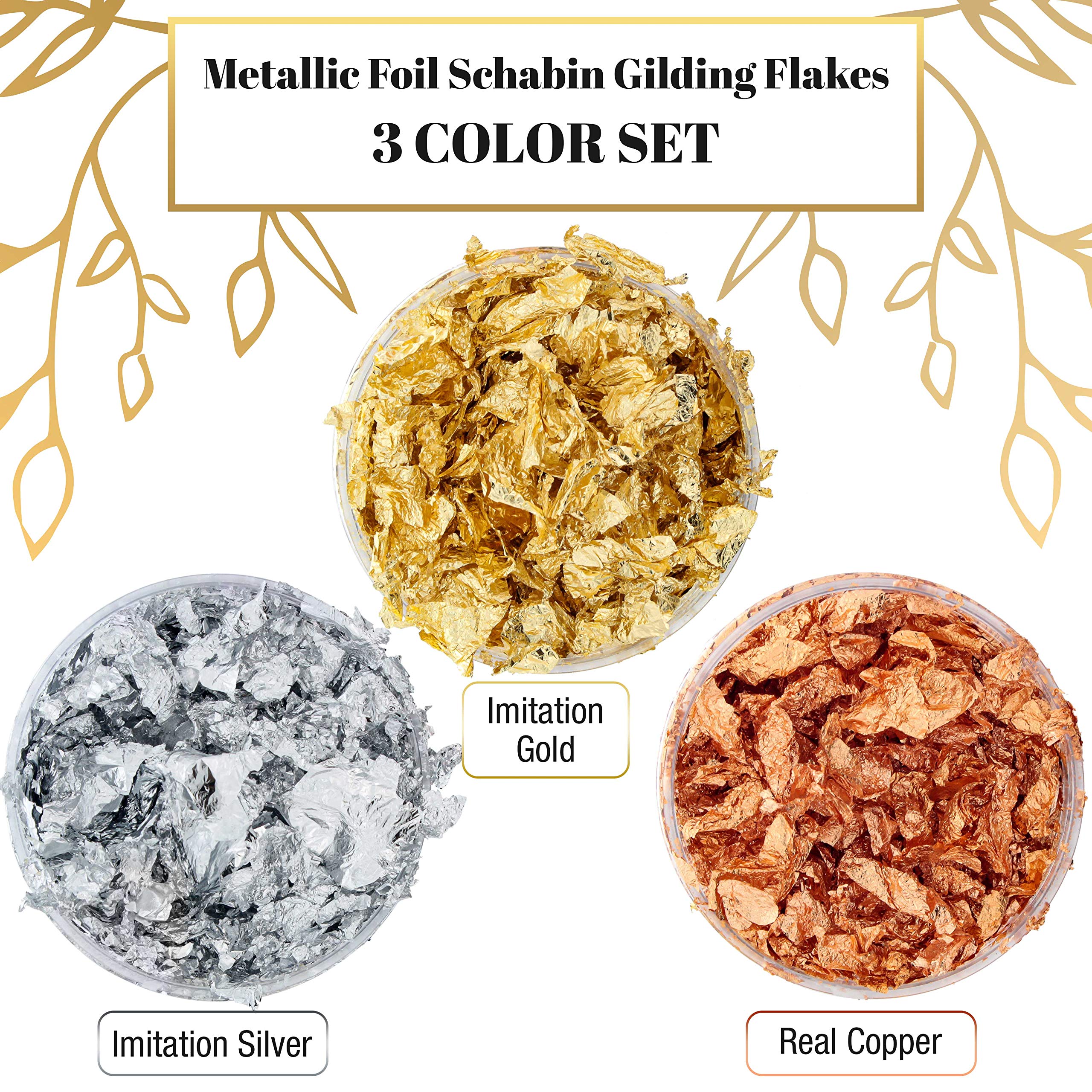 Metallic Foil Flakes - Gold, Silver, Copper -2