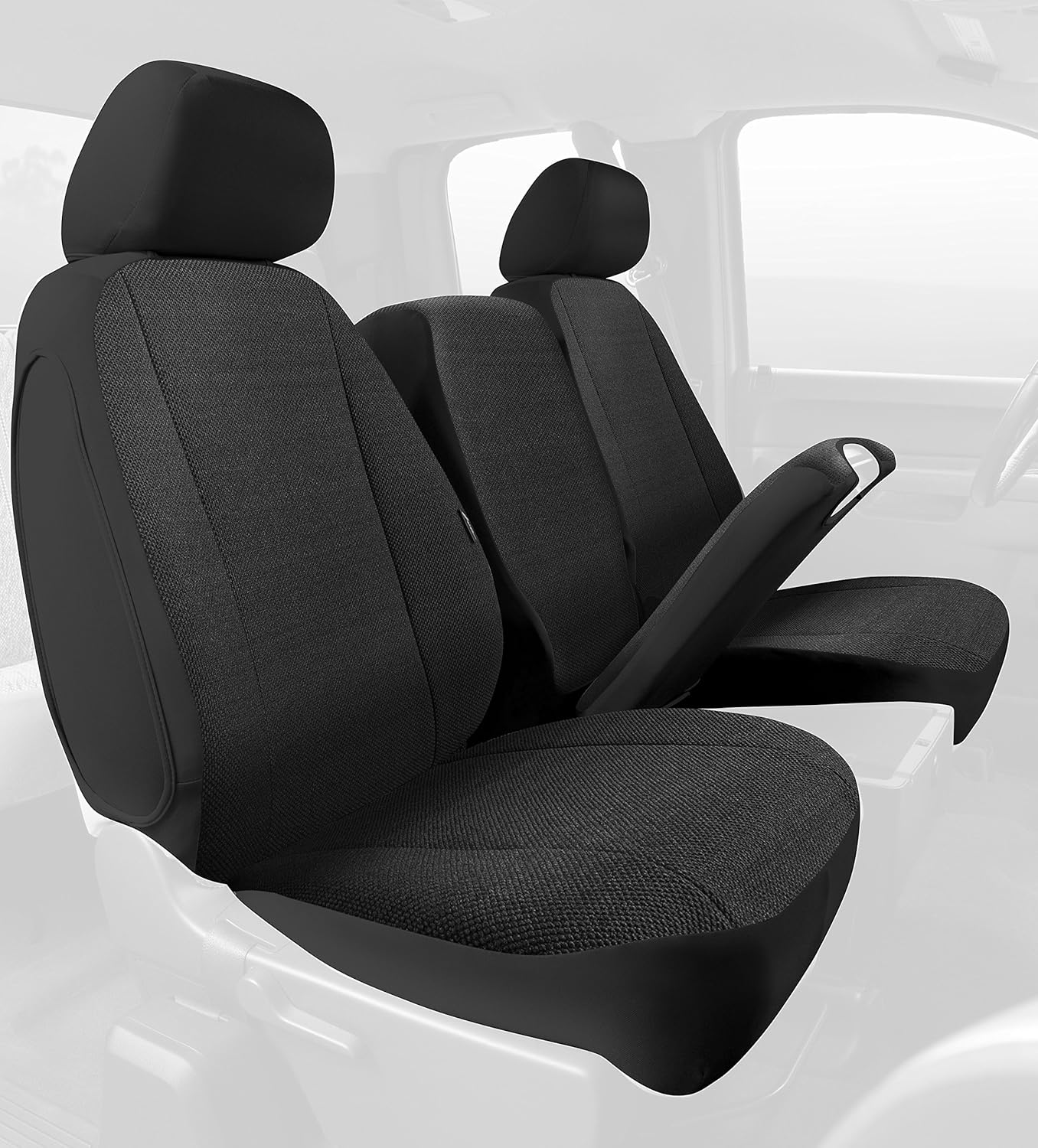 FIA TRS49-38 BLACK TRS40 Solid Wrangler Solid Black Seat Cover (Front Split Seat 40/20/40/Saddle Blanket)