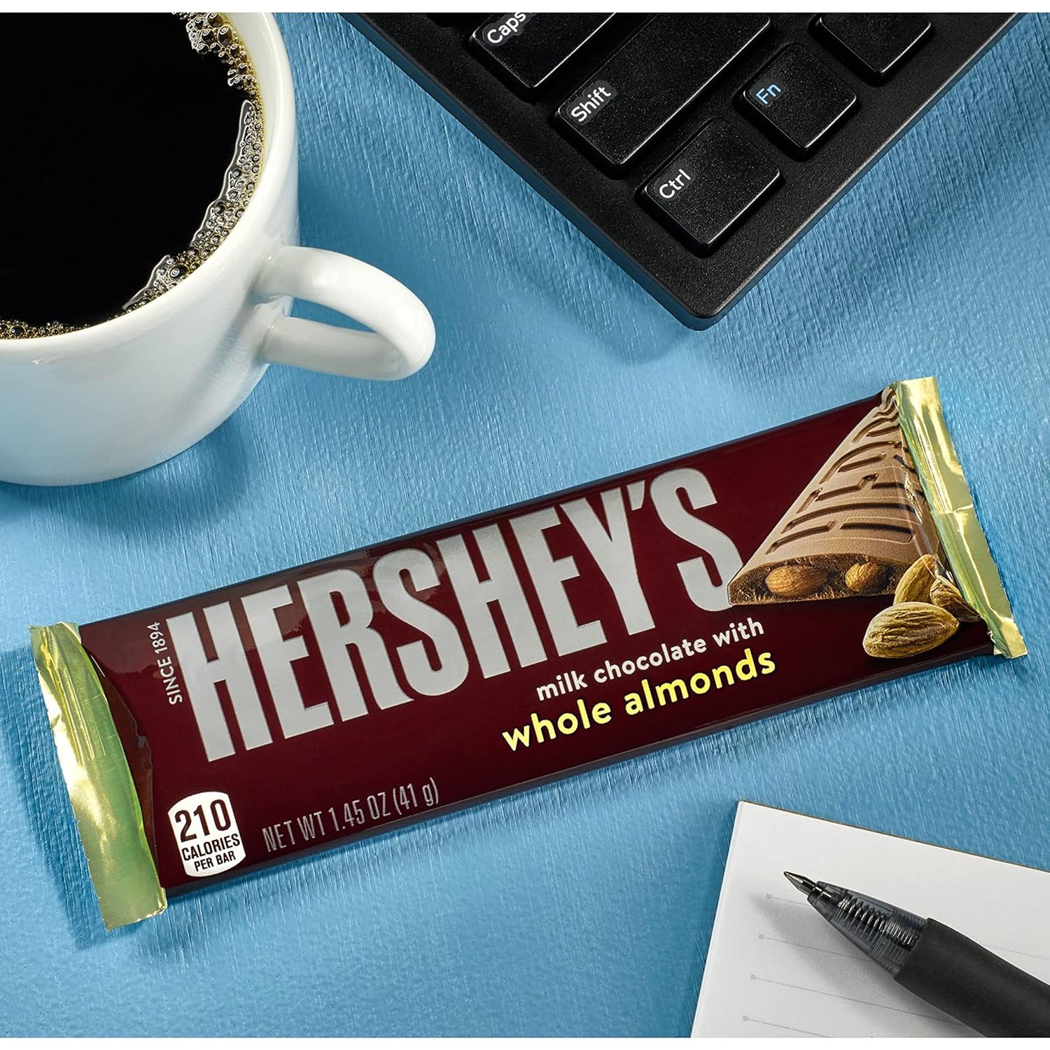HERSHEY'S Milk Chocolate with Almonds Candy, Bulk, 1.45 oz Bars (36 ct) : Everything Else