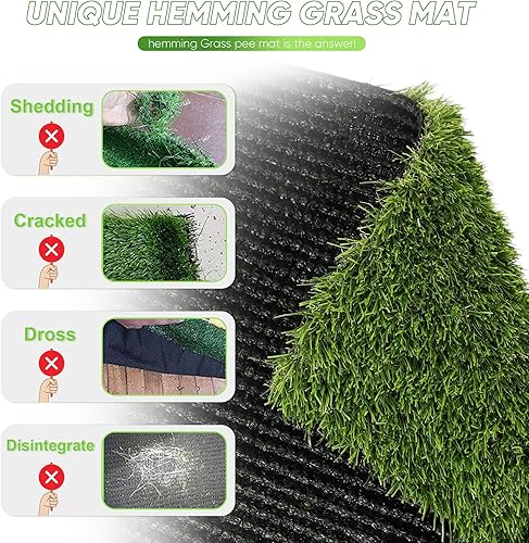 Miniatura 6 de Almohadilla de césped para perros con bandeja almohadilla de entrenamiento reutilizable con 2 unidades de césped artificial reemplazable, absorbente