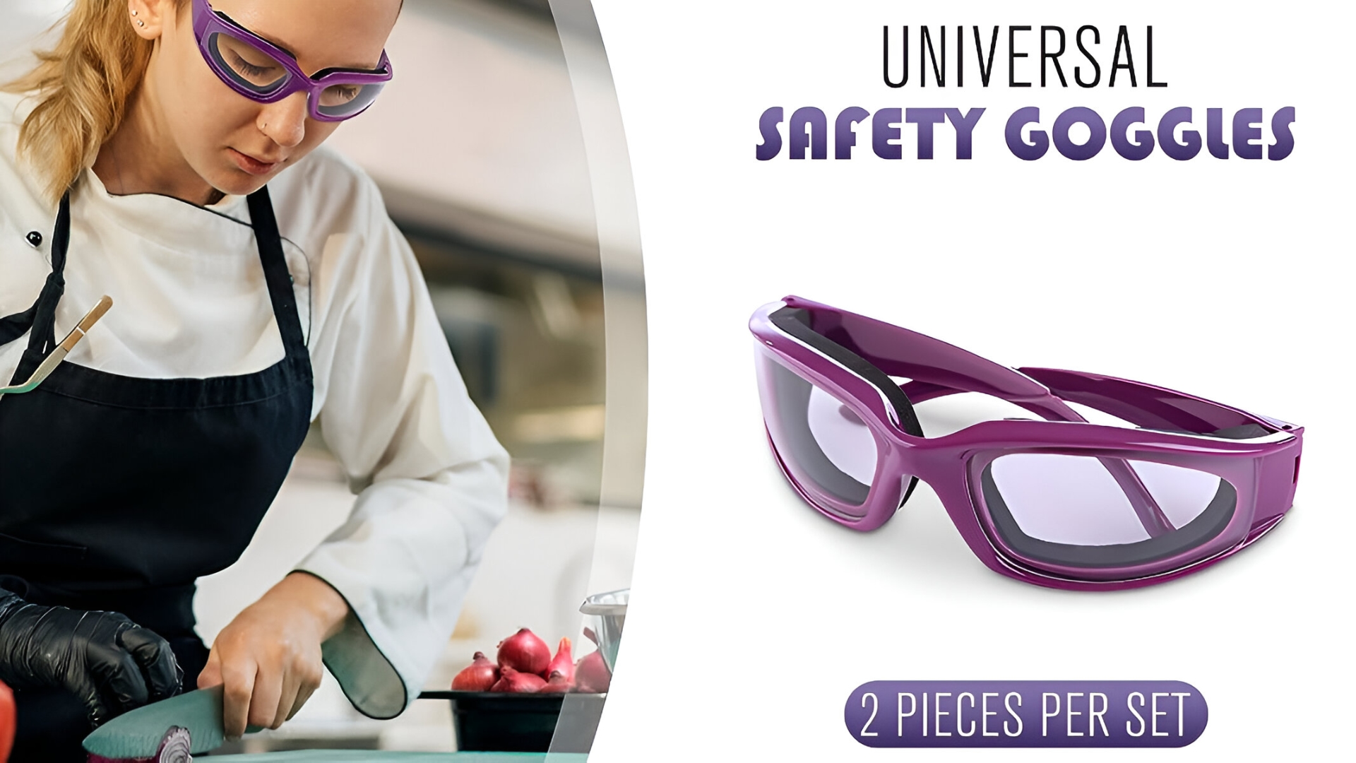 cooking goggles Onion for Cooking, Tear Free Onion Cutting Glasses, Snug Fit | Impact Resistant, Ergonomic, Reduces Eye Discomfort While Chopping Frame Size:Standard Fish Monkey Stubby Guide __tab2:anwendung-arganoel Prevent juices