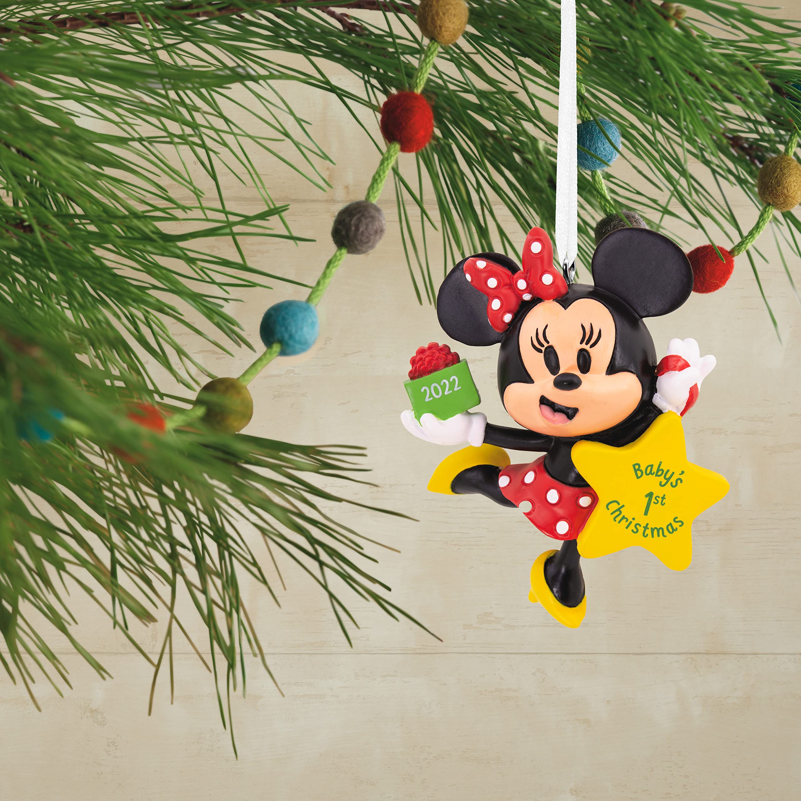 Hallmark Disney Minnie Mouse Babys First Christmas 2022 Resin Christmas Ornament