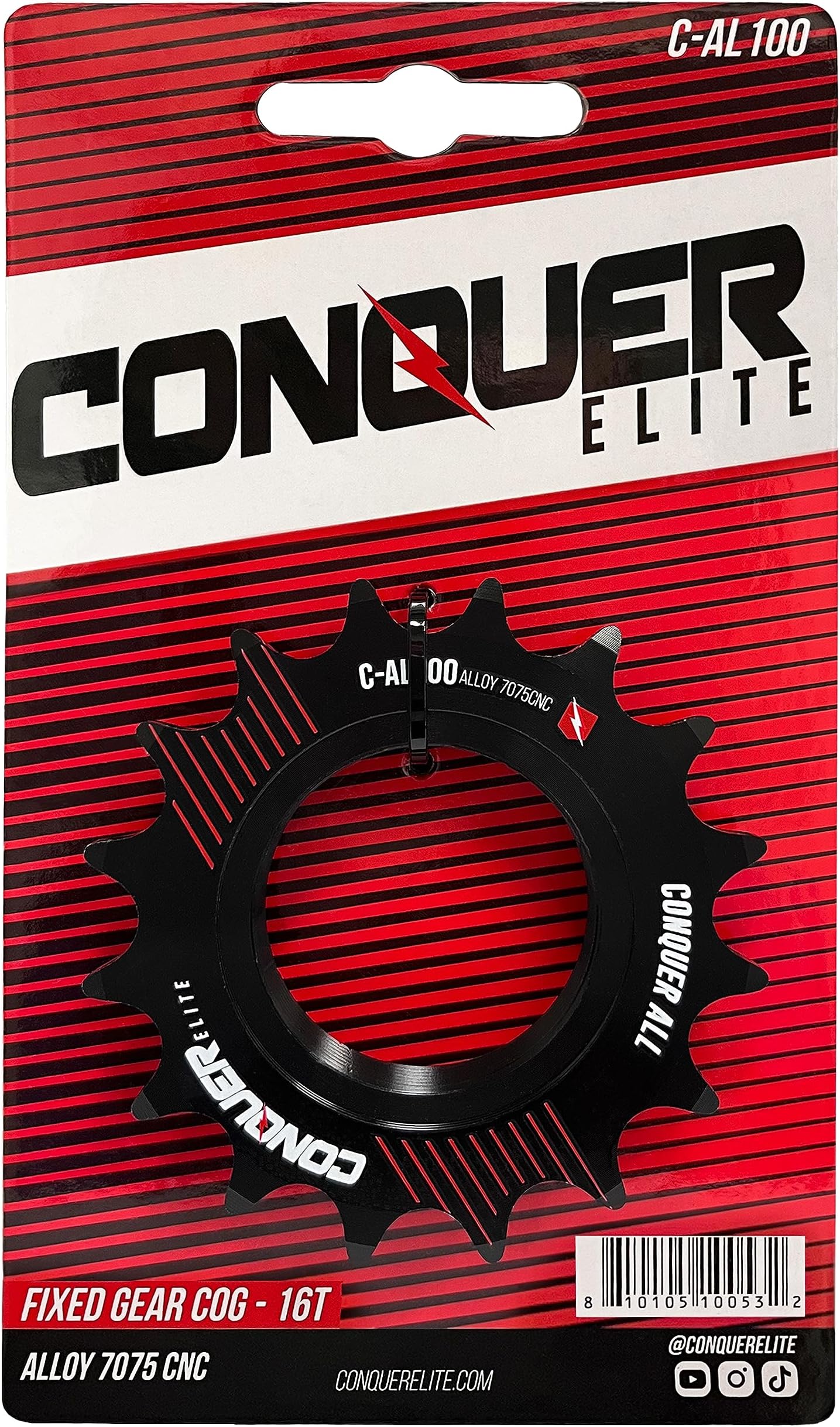 Conquer Elite Fixed Gear Cog, Fixie Bike Cog, One Speed Bicycle Wheel Cog, Single Speed Cog, Variety of Teeth Size (14T, 15T, 16T, 17T, 18T)