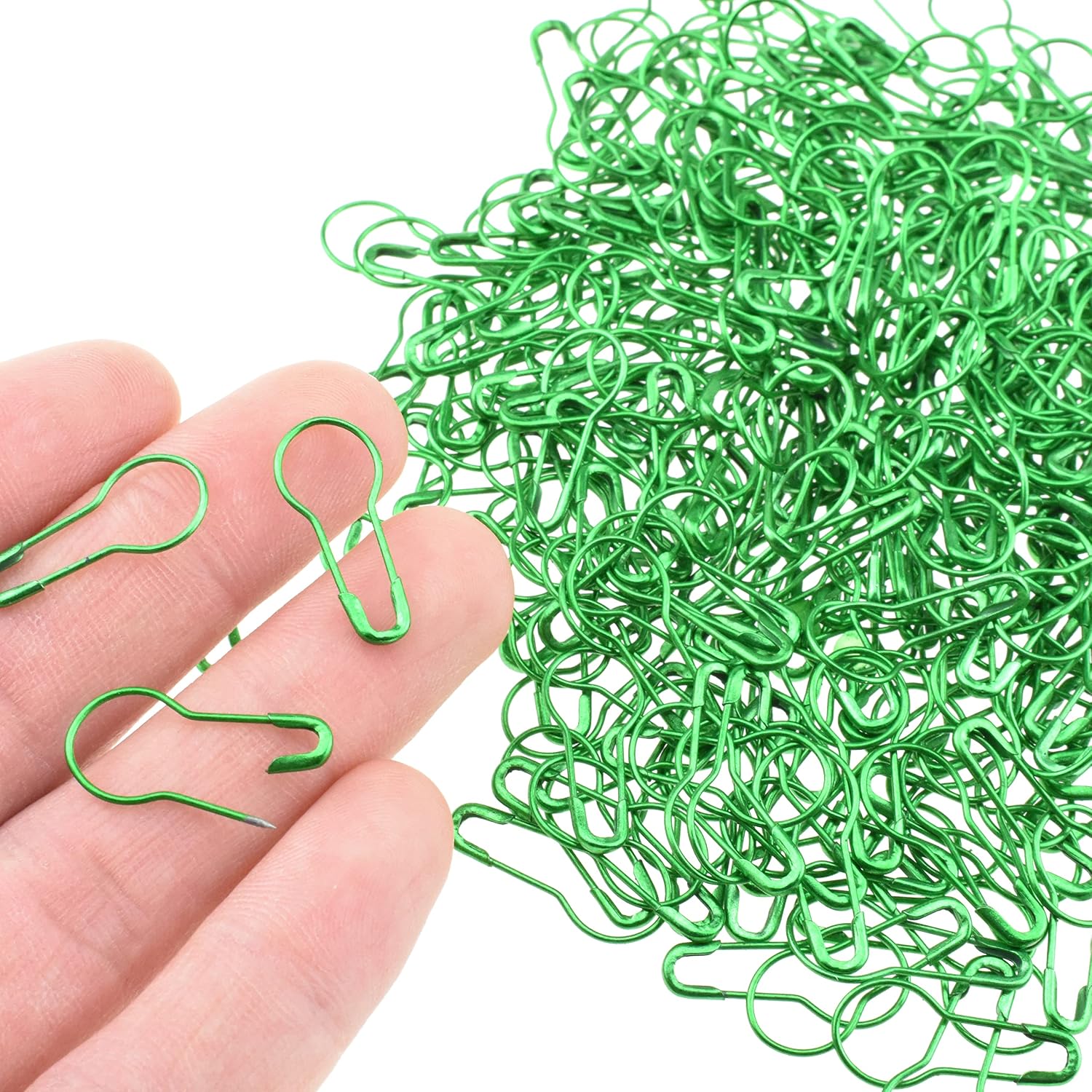 Hahiyo Bulb Metal Gourd Safety Pins 22mm Length Needle Fastener Closure Pear Shape Stitch Tag Marker Easy Use Spot Attach Sturdy Not Pop Ravel for Knit Sew Fabric Iron Bronze 350pcs