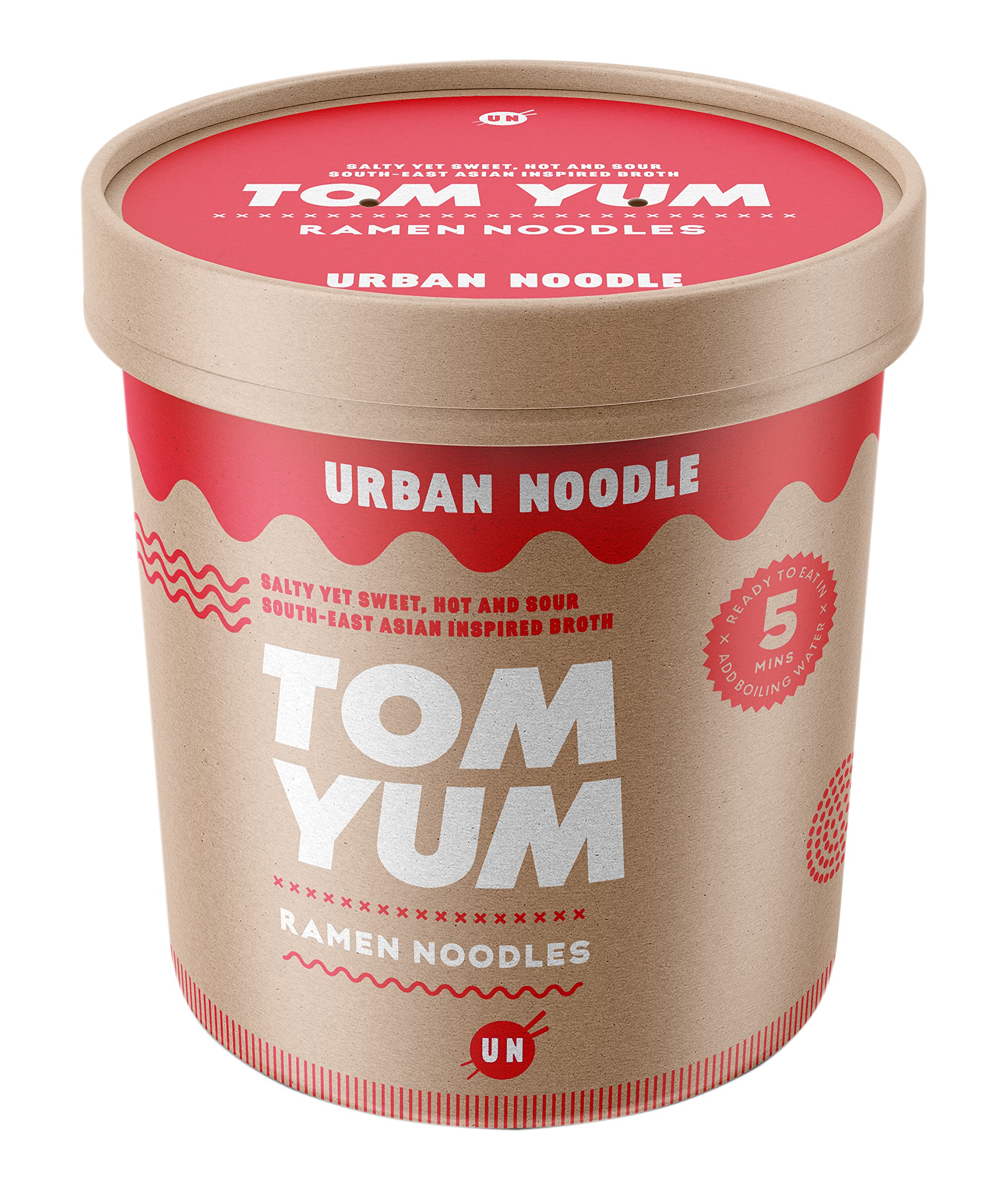 Urban Noodle Tom Yum Ramen Noodle Broth, Spicy & Tangy Vegan Friendly Thai Inspired Broth, Rich Flavour, Perfect For Ramen & Soups, 87.5 g (Pack of 6)