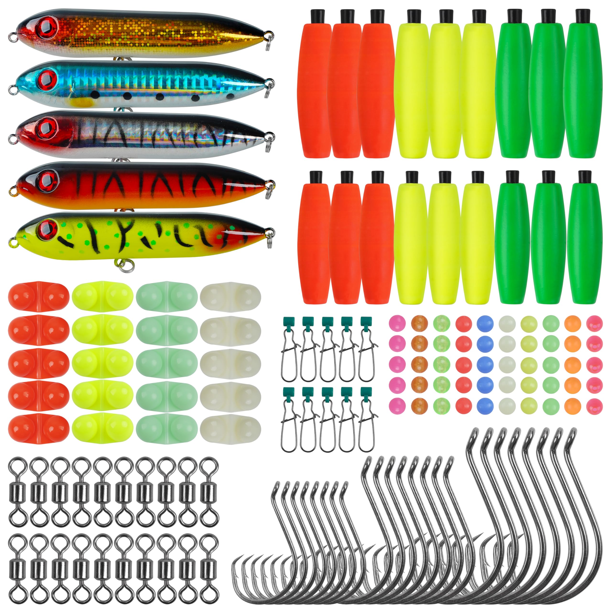 Catfishing Tackle Making Kit Catfish Rig Accessories, 110/148pcs Santee Rig Catfishing Tackle with Catfish Floats Catfish Rattles Peg Floats Hooks