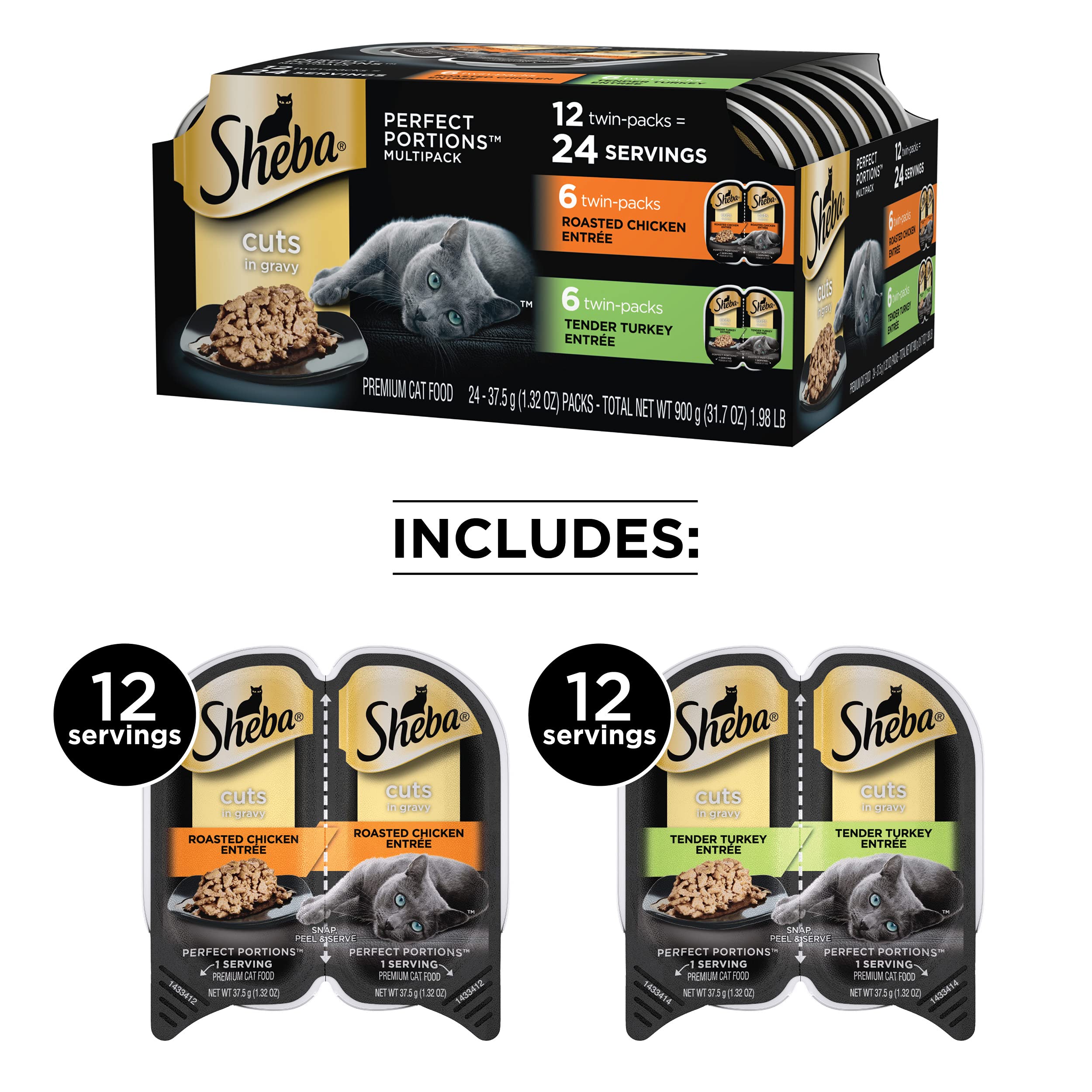 Buy SHEBA Wet Cat Food Cuts in Gravy Variety Pack, Roasted Chicken
