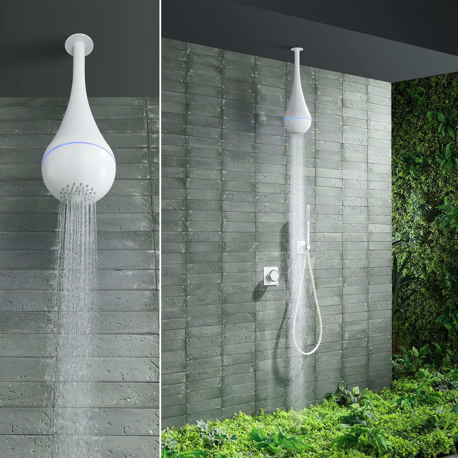 Ensemble de douche encastré en laiton pour optimiser l'espace de la salle de bain