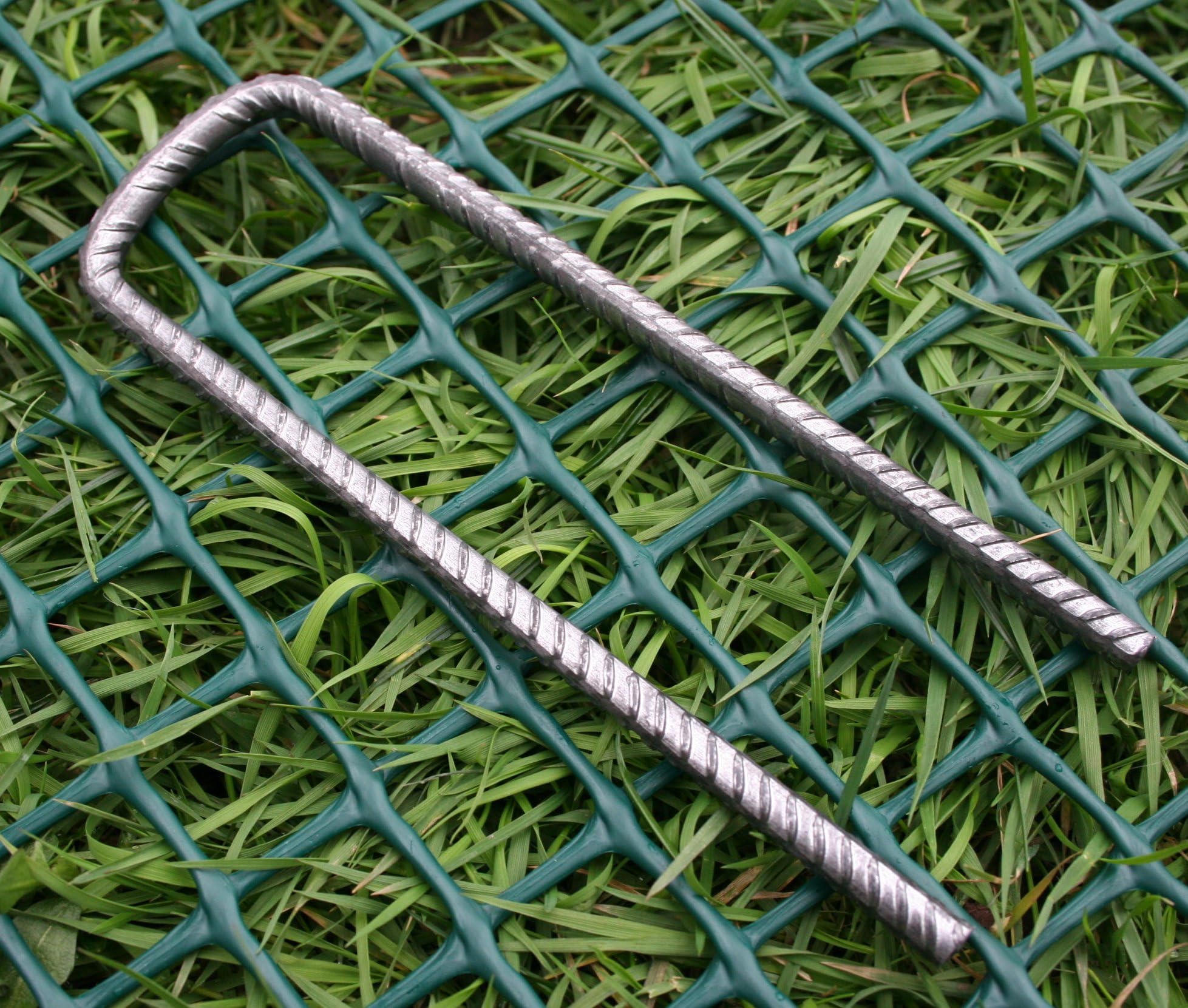 Steel U Pins 150mm x 50mm x 150mm x 6mm Turf Mesh BOX 100