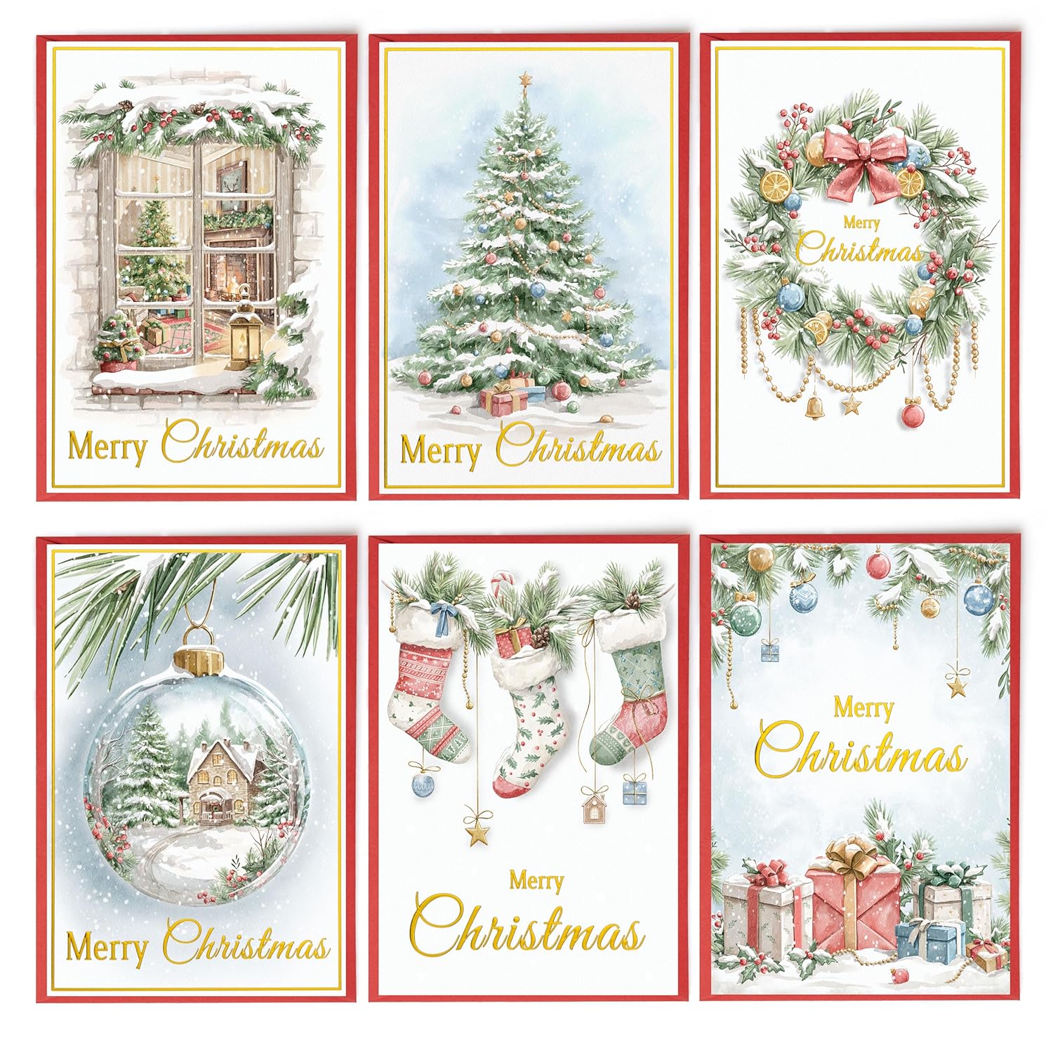 24 Christmas Cards Assortment full set view