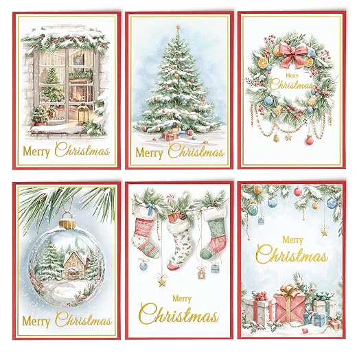 Solpla 24 Assorted Christmas Greeting Cards