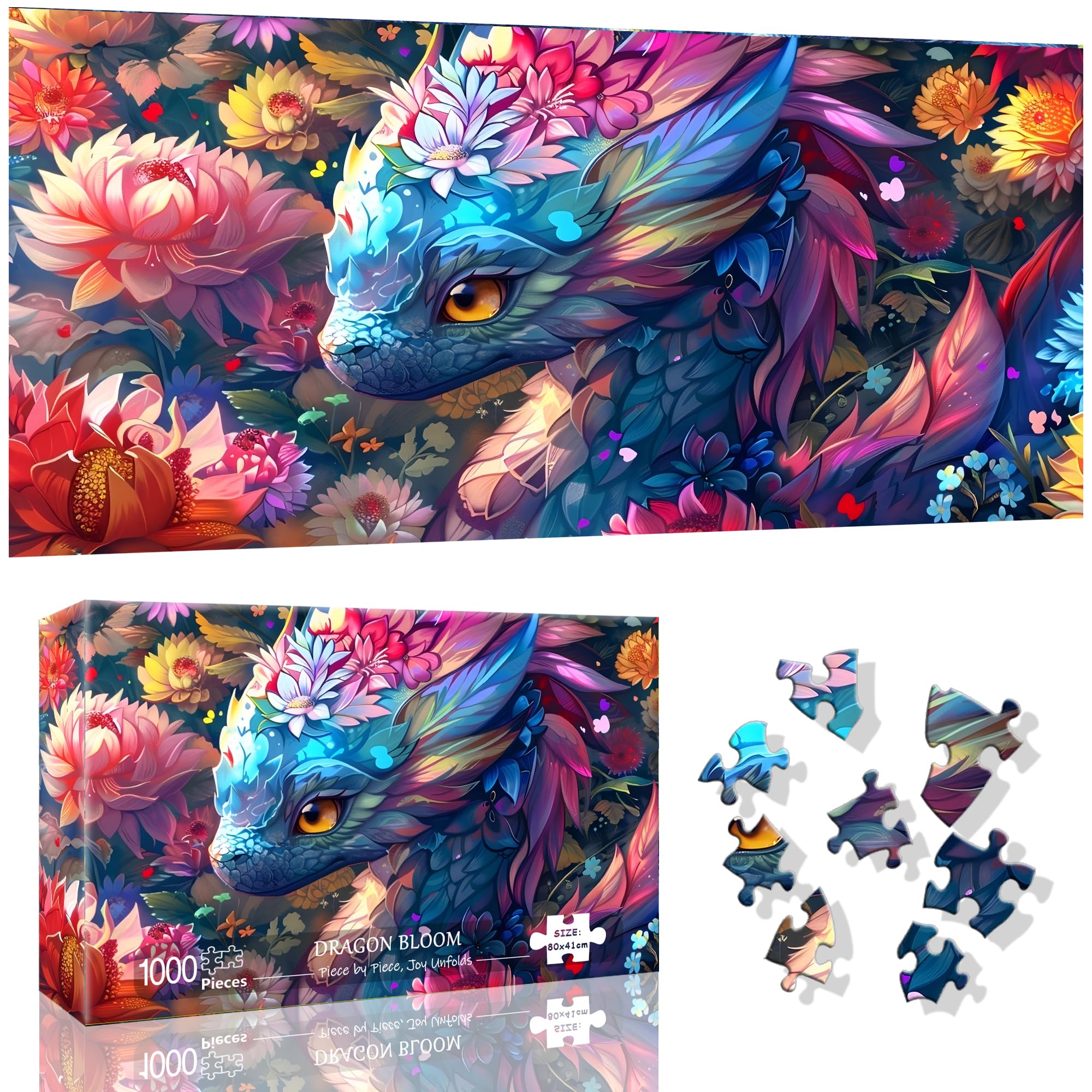 VAIIEYO Dragon Jigsaw Puzzles for Adults 1000, Animal Jigsaw Puzzles, Puzzles for Adults Fun & Challenging Colorful Puzzles