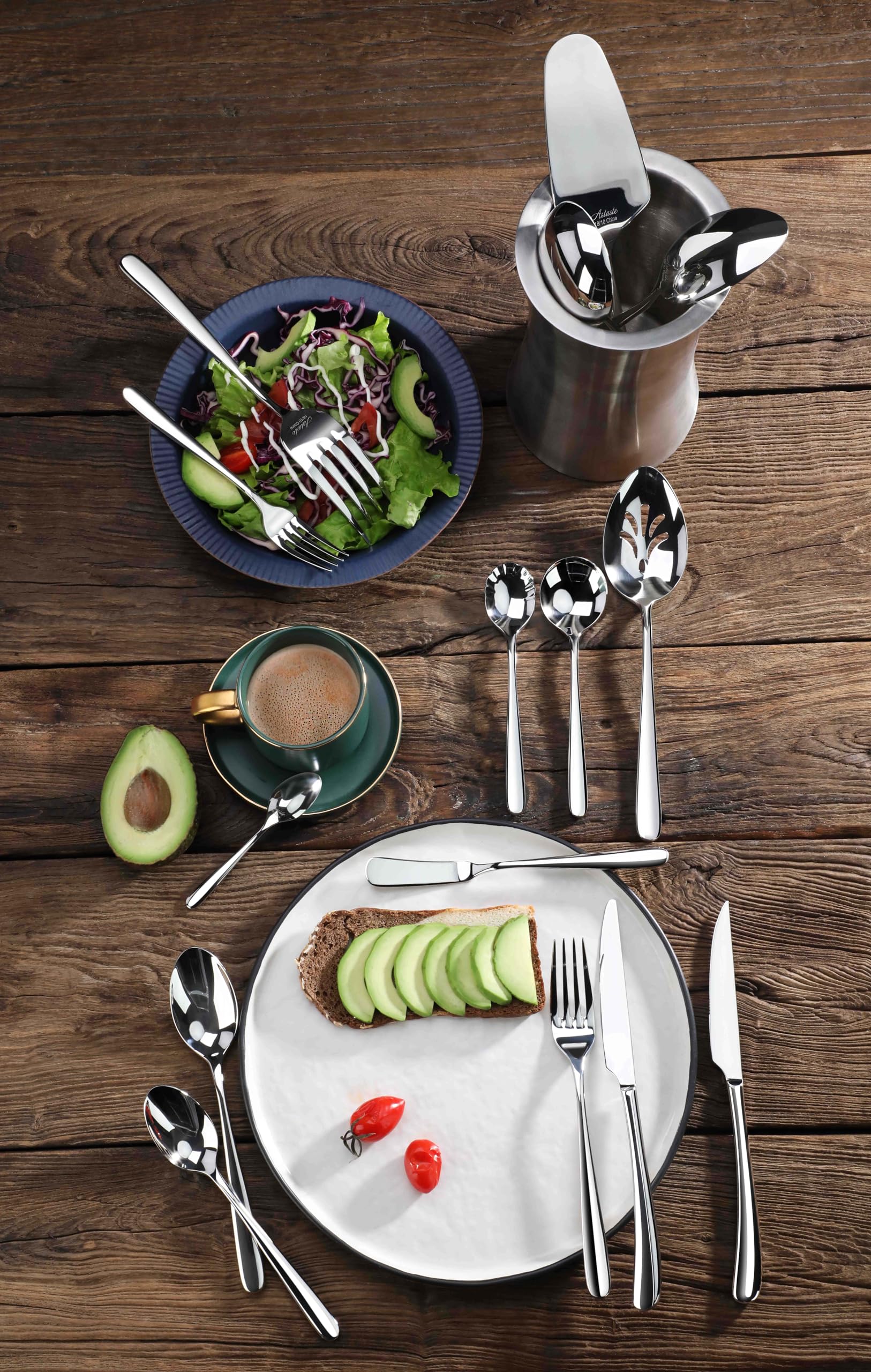 Artaste Rain II Forged Stainless Steel 7-Piece Hostess Flatware Set — Amazon image 8
