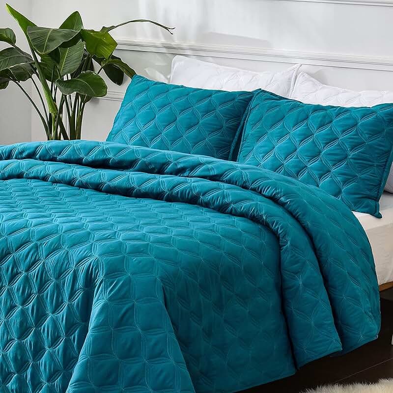 teal bedspreads queen size