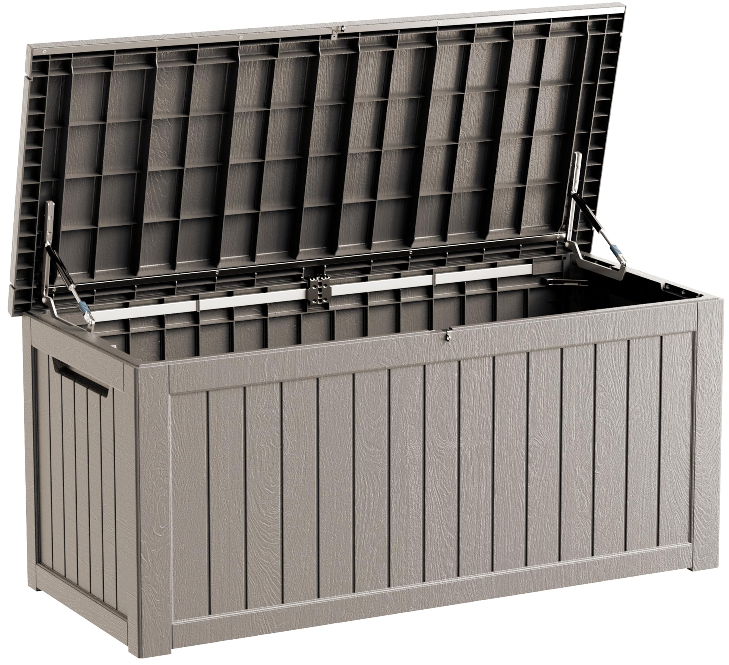 TARKARI 270 Gallon Lockable Resin Deck Box, Waterproof & UV-Resistant Outdoor Storage Box for Outdoor Cushion Storage, Garden Tools & Pool Accessories