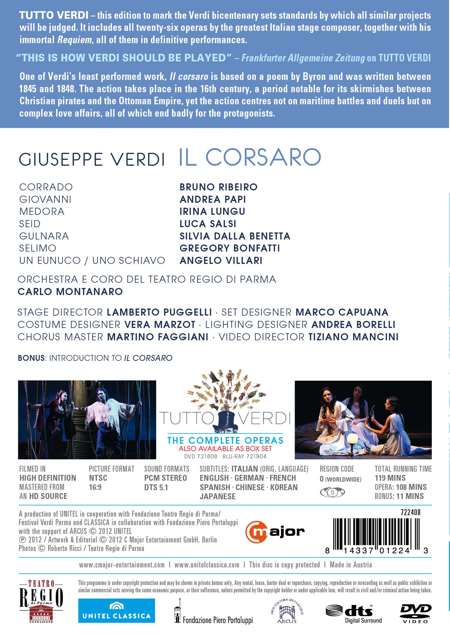 Tutto Verdi, vol. XII : Il Corsaro. Montanaro.