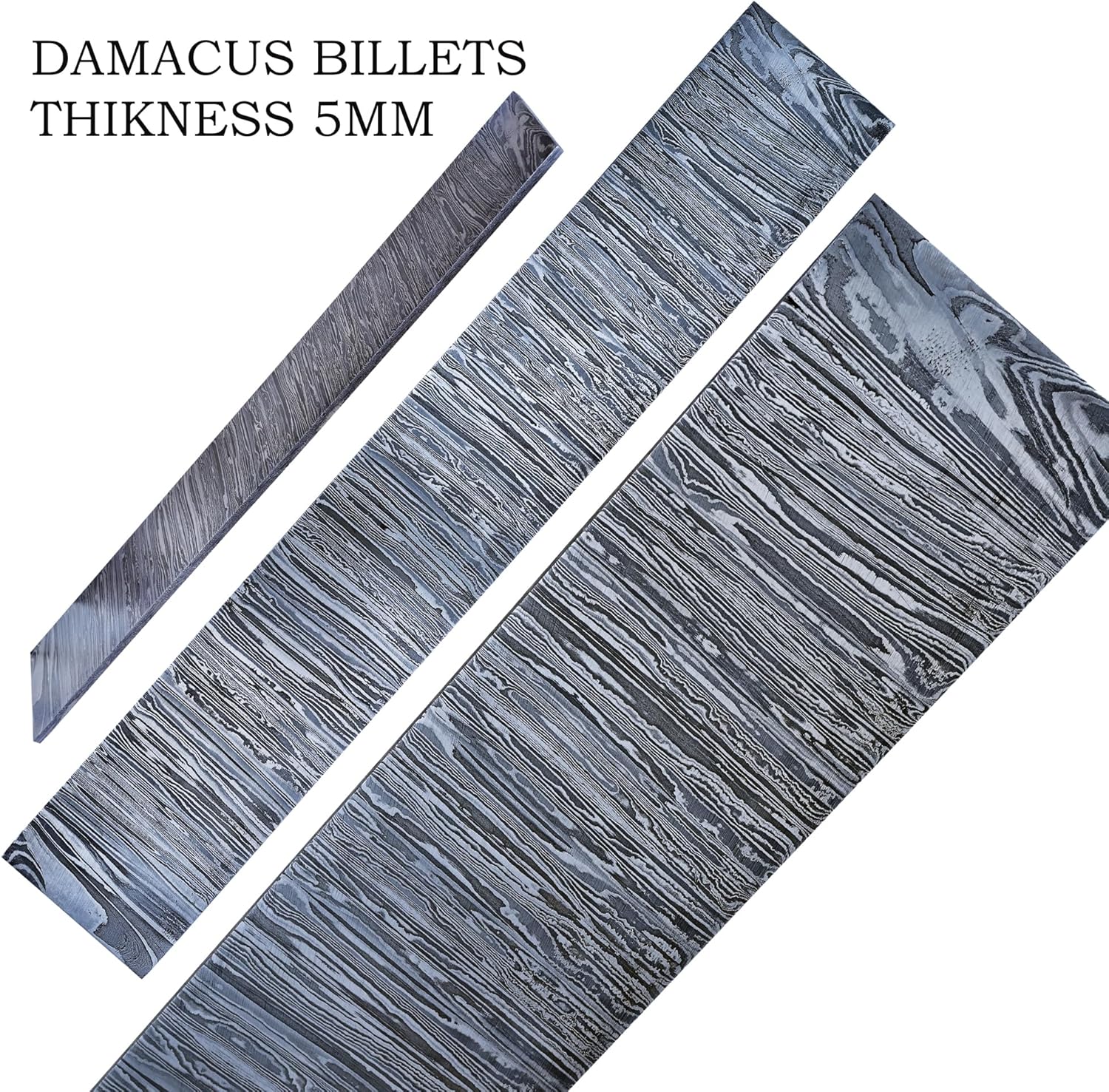 Firestorm Pattern Damascus Steel Billet Bar Blank, Handmade Forged Knife Making Steel for Custom Blades – Premium 12in Craft Supply