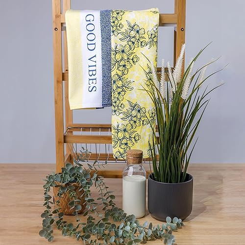 Miniatura 3 de FRENCH BREAD Toallas de cocina para uso diario, juego de 2, diseño de doble cara, altamente suaves y absorbentes, 100% algodón, sin pelusas,