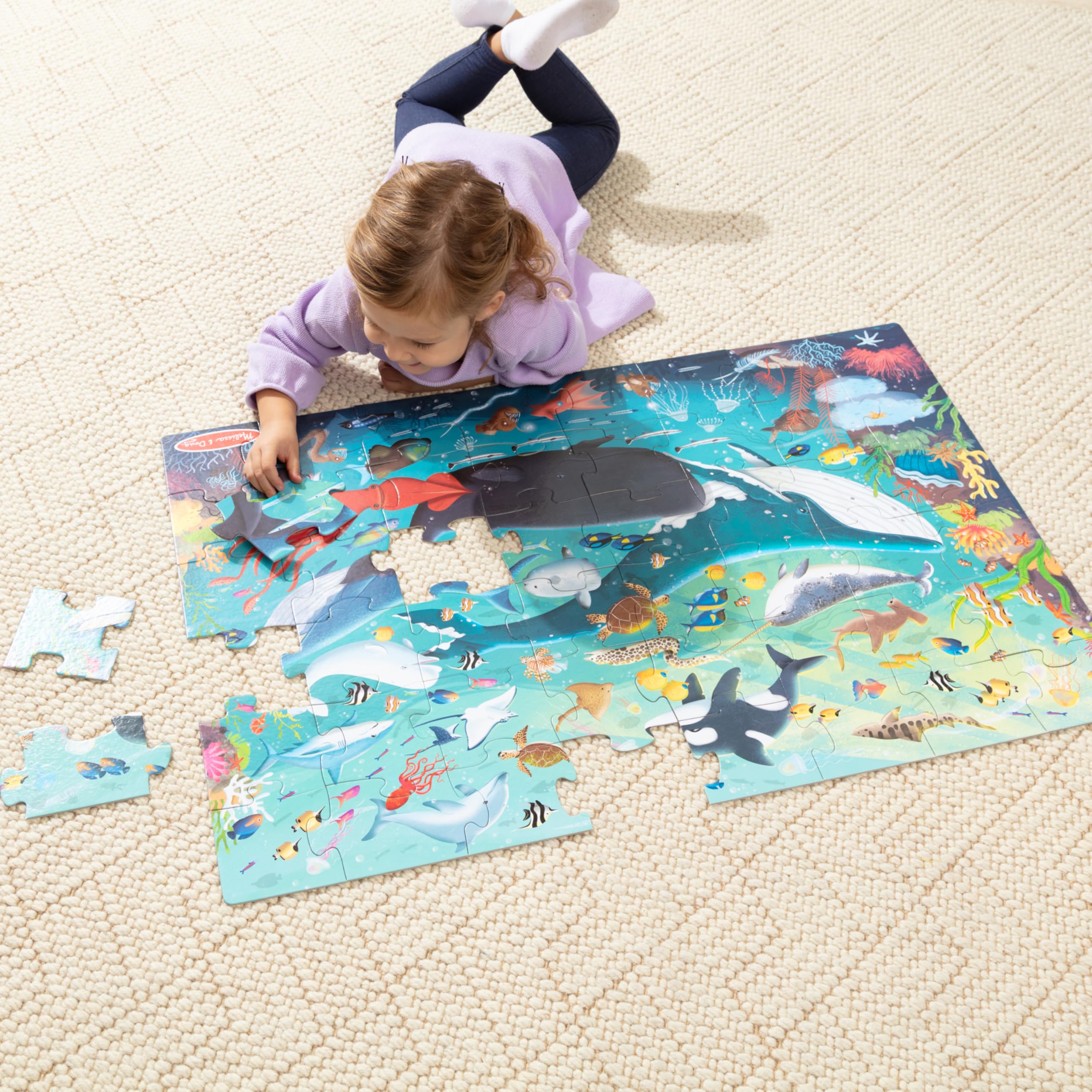 Melissa & Doug ¡Nuevo! Rompecabezas de piso submarino de 48 piezas