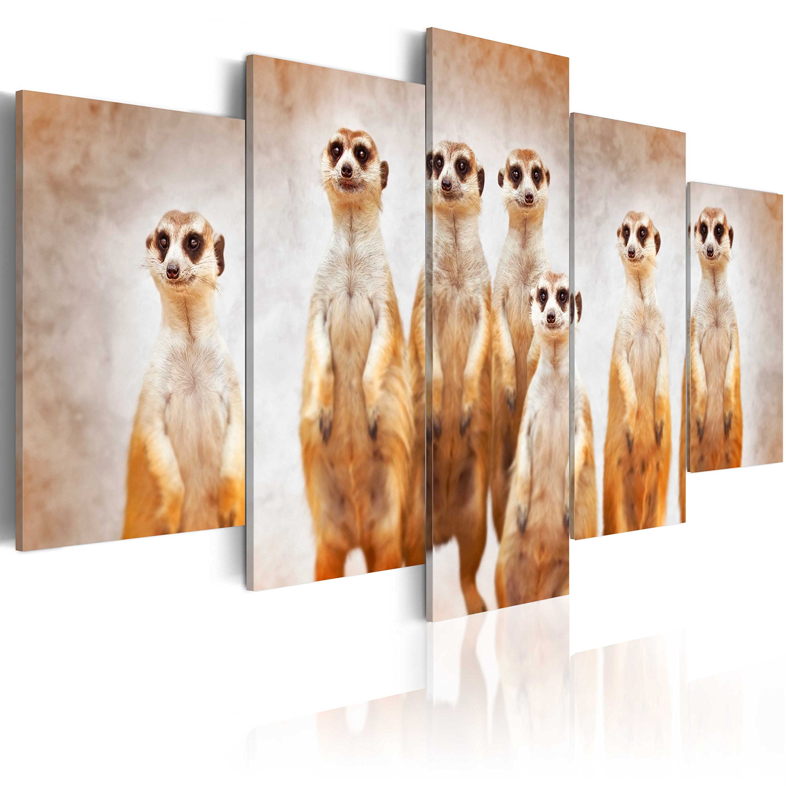 B&D XXL Akustikbild 'Tiere Afrika' – 5-teiliges Set, Ca. 100x50 Cm, Schallschutz & Deko In Einem