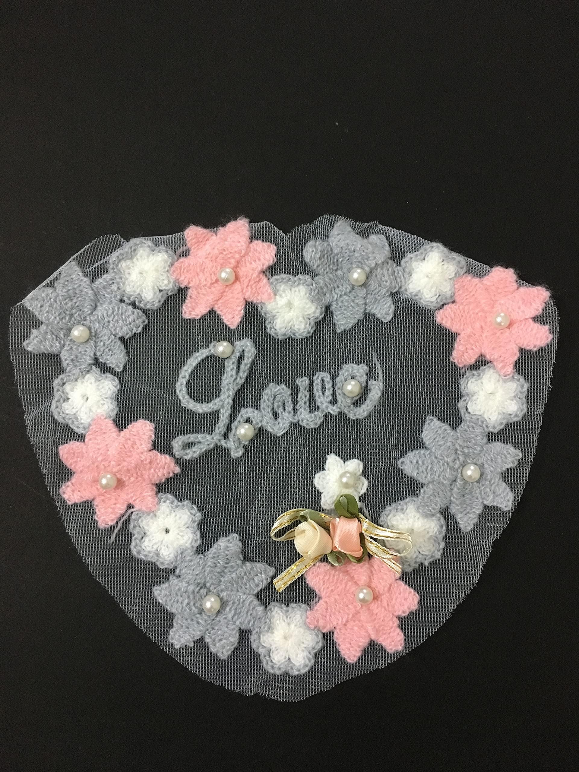 DaSync Patches for Clothes Jeans Love Heart net Patch top Gown Suits Jackets Badges for Bags Kids Baby for Clothes Dresses Decoration Craft sew stitich DIY Sweater