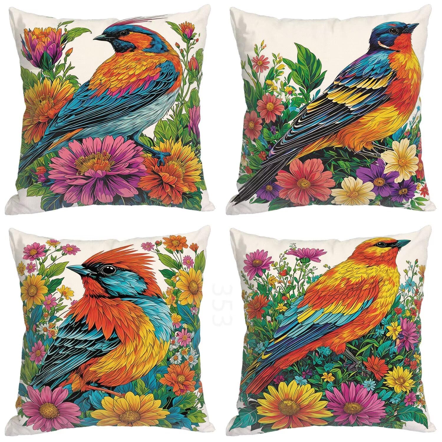 Housse de coussin 40x40 lot de 4 imperméable pour canapé de jardin