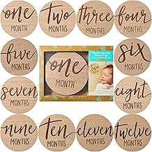 Kate & Milo Baby Monthly Milestone Marker Discs - Classic Cursive Script...