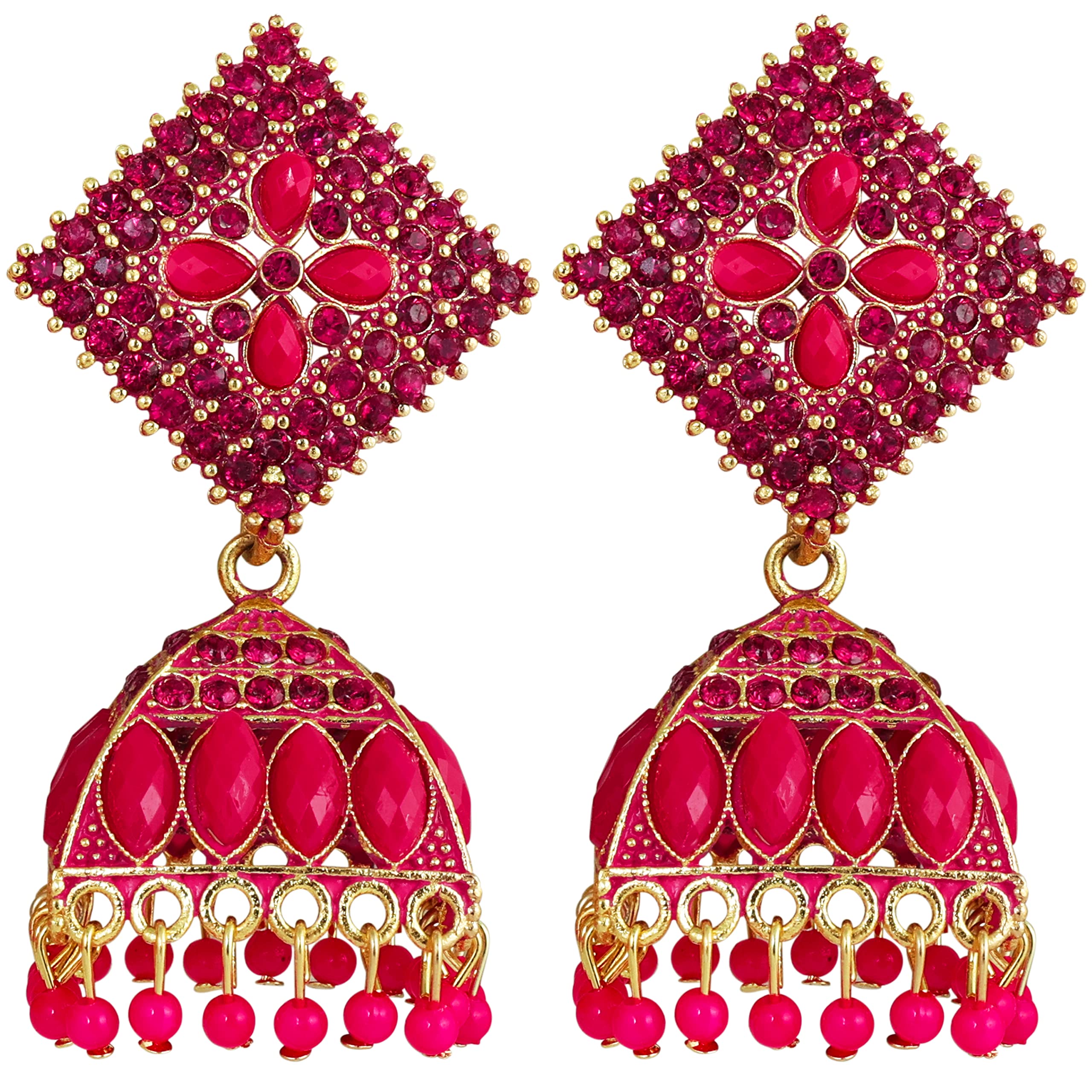 Fashion Frill Elegant Earrings For Women Floral Design Gold Plated Cubic Zirconia Jhumka Earrings For Women Girls (B0BXWV54WD) Amazon Price History, Amazon Price Tracker