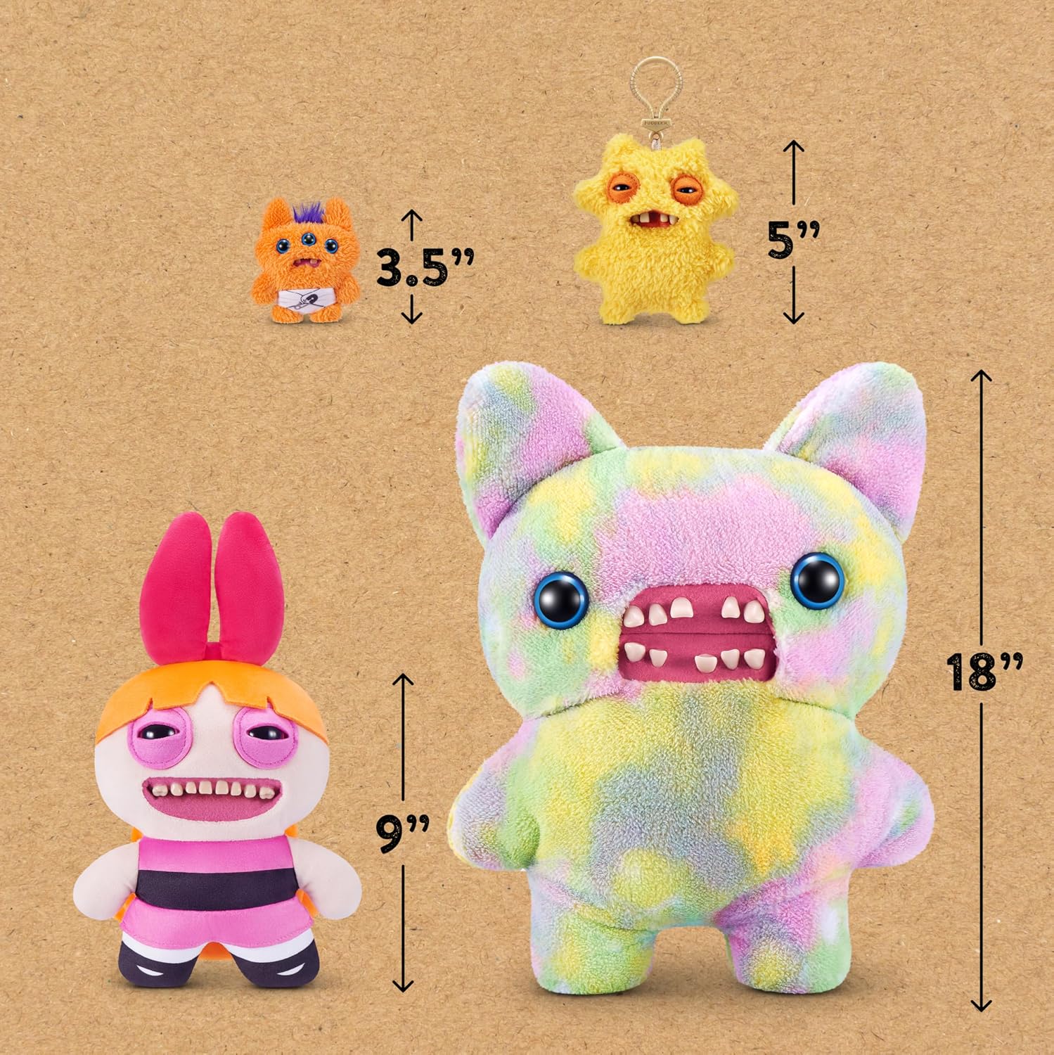 Fuggler Powerpuff Girls 9-Inch Plush Toy (Blossom) by ZURU – Funny Ugly Monster Stuffed Animal with Human-Like Teeth, Collectible Plush for Kids, Tweens, Teens, Adults & Cartoon Fans