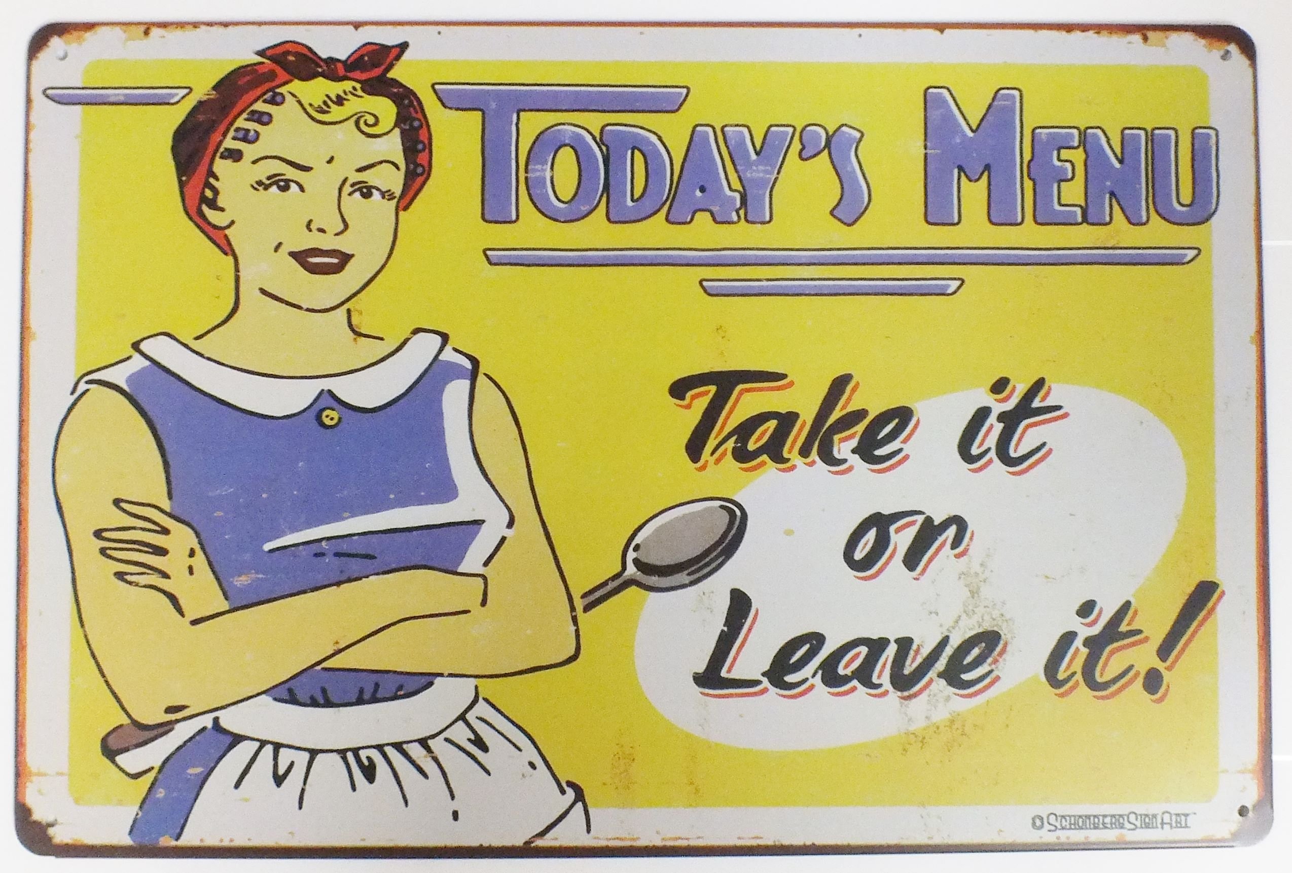 Greenzone 195 - Todays Menu Tin Metal Sign Plaque Bar Pub Vintage Retro Wall Decor Poster Home Club Tavern Wall Door (30 X 20 Cm) - Uk Company (195 - Todays Menu)