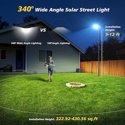 Miniatura 2 de Luces solares impermeables para exteriores, gran angular, luces solares para exteriores del atardecer al amanecer con sensor de movimiento y control