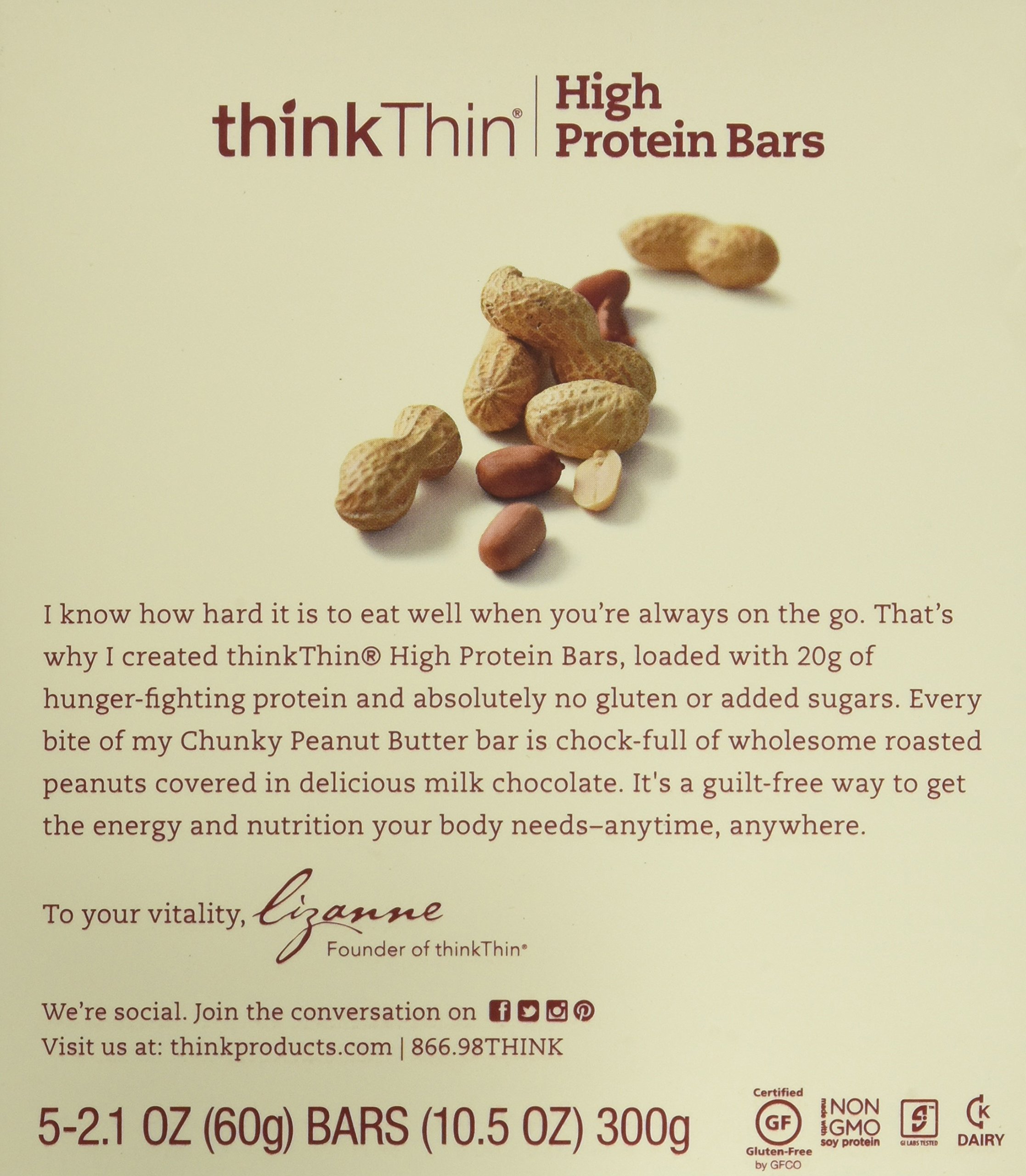Think Thin Bar Chnky Pnt Btr Gf, 2.1 Ounce (Pack of 5)