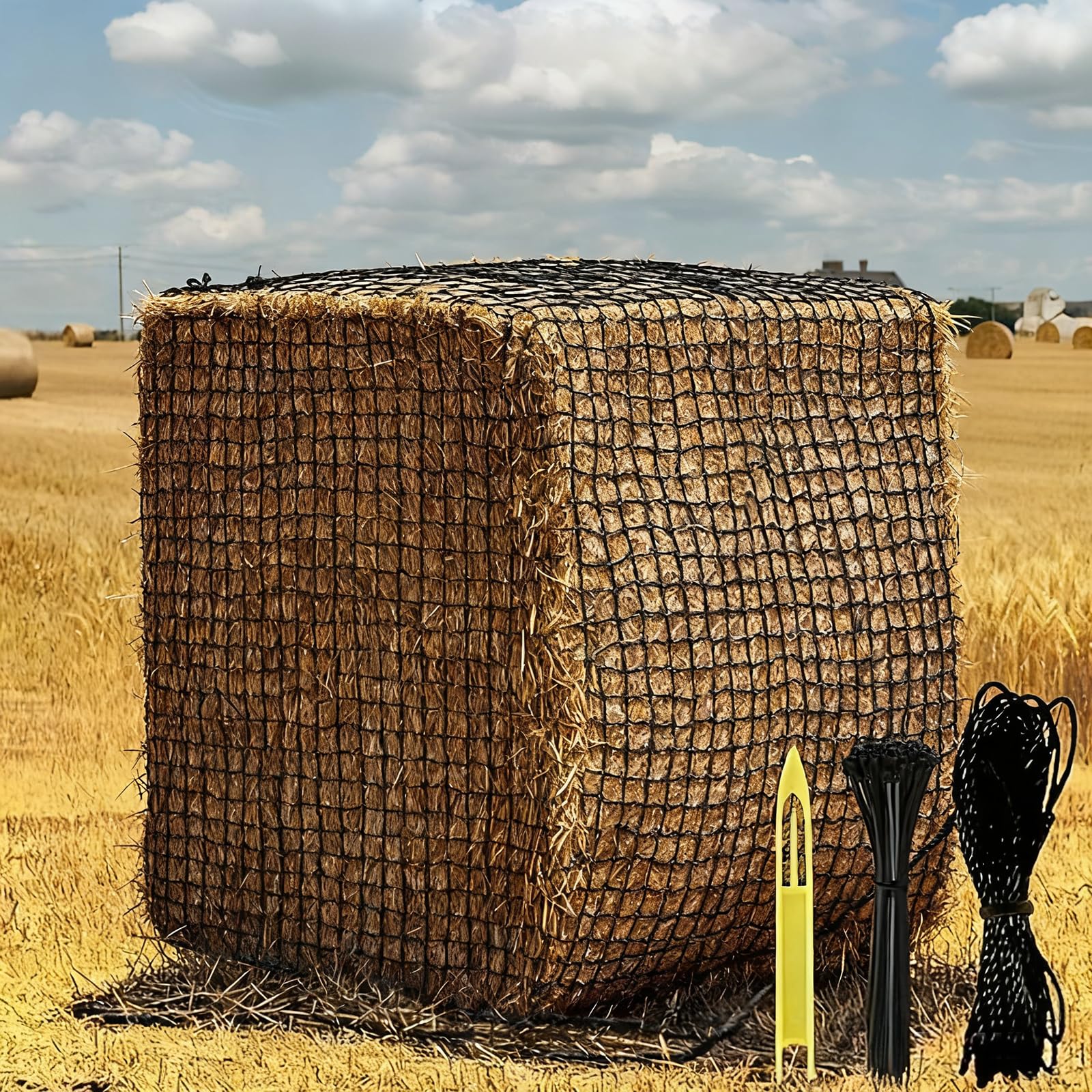 Filet à foin pour chevaux anti-gaspillage à mailles serrées de 4,3 cm